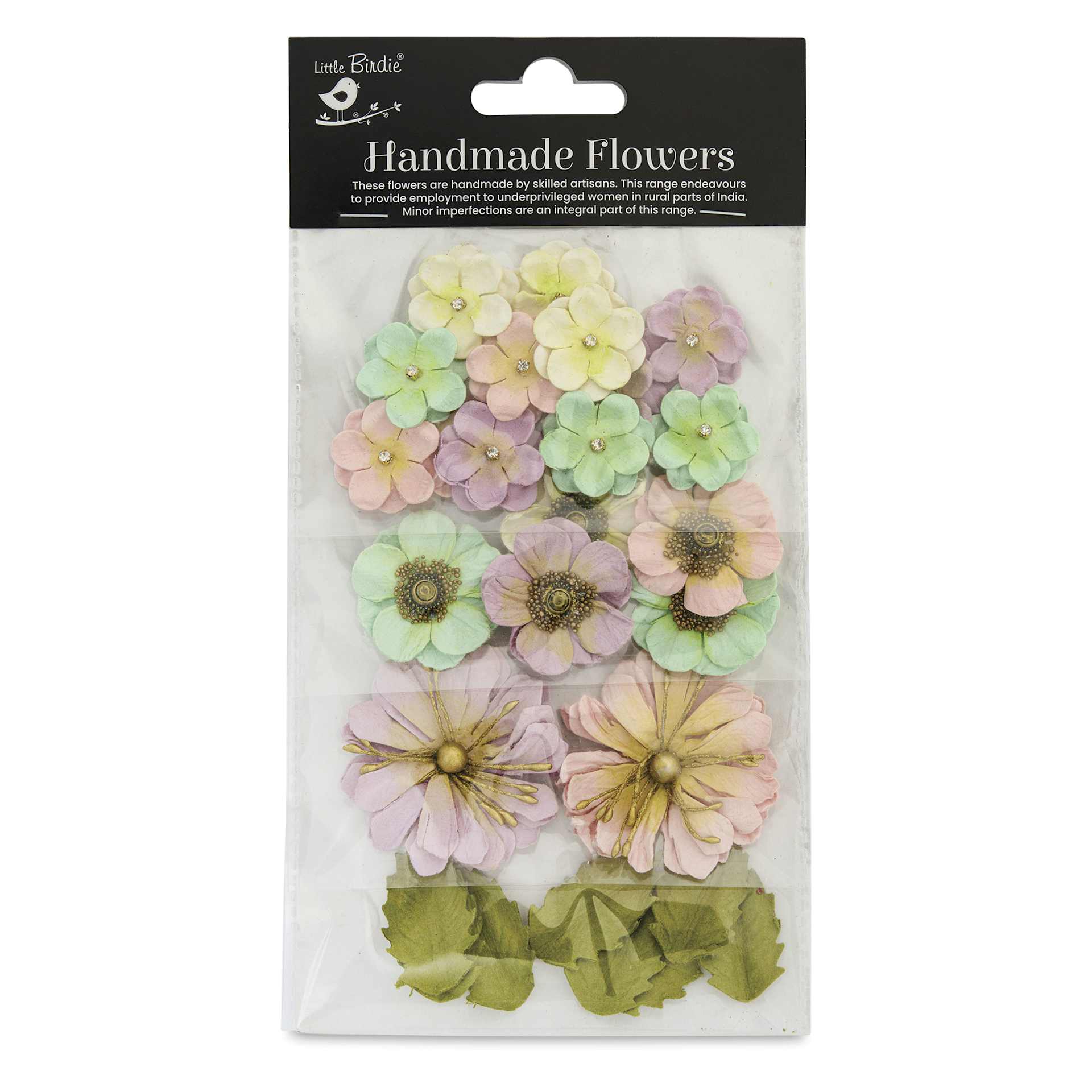 Little Birdie Renae Paper Flowers - Fairy Garden, Pkg of 27 - front of packaging