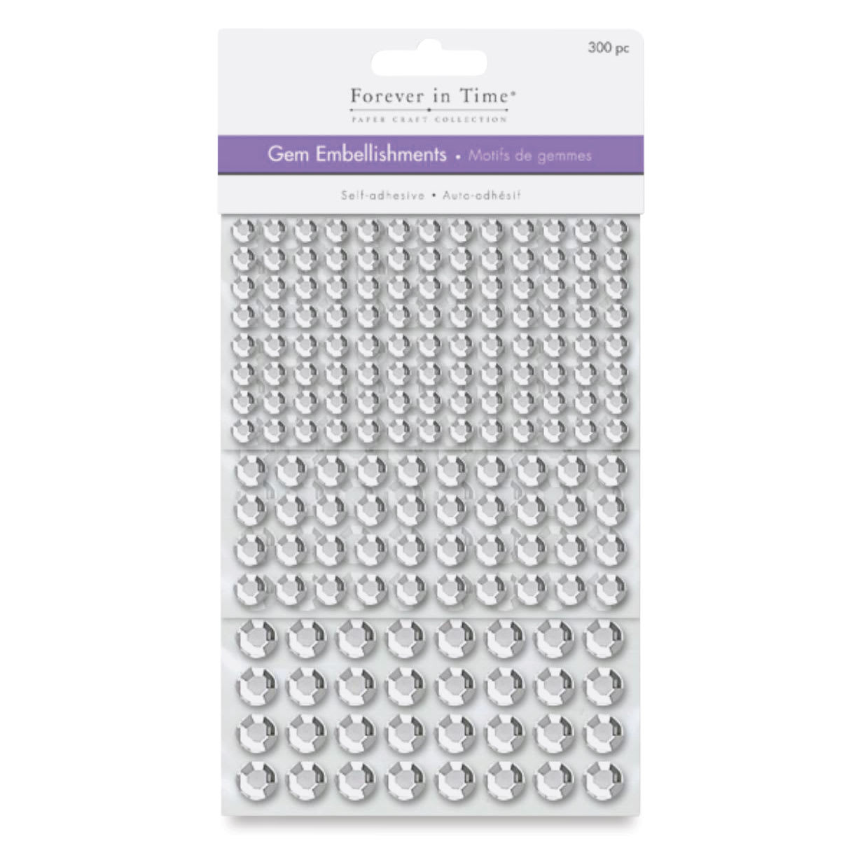 Forever In Time Self-Adhesive Gem Embellishments - Crystal front of packaging
