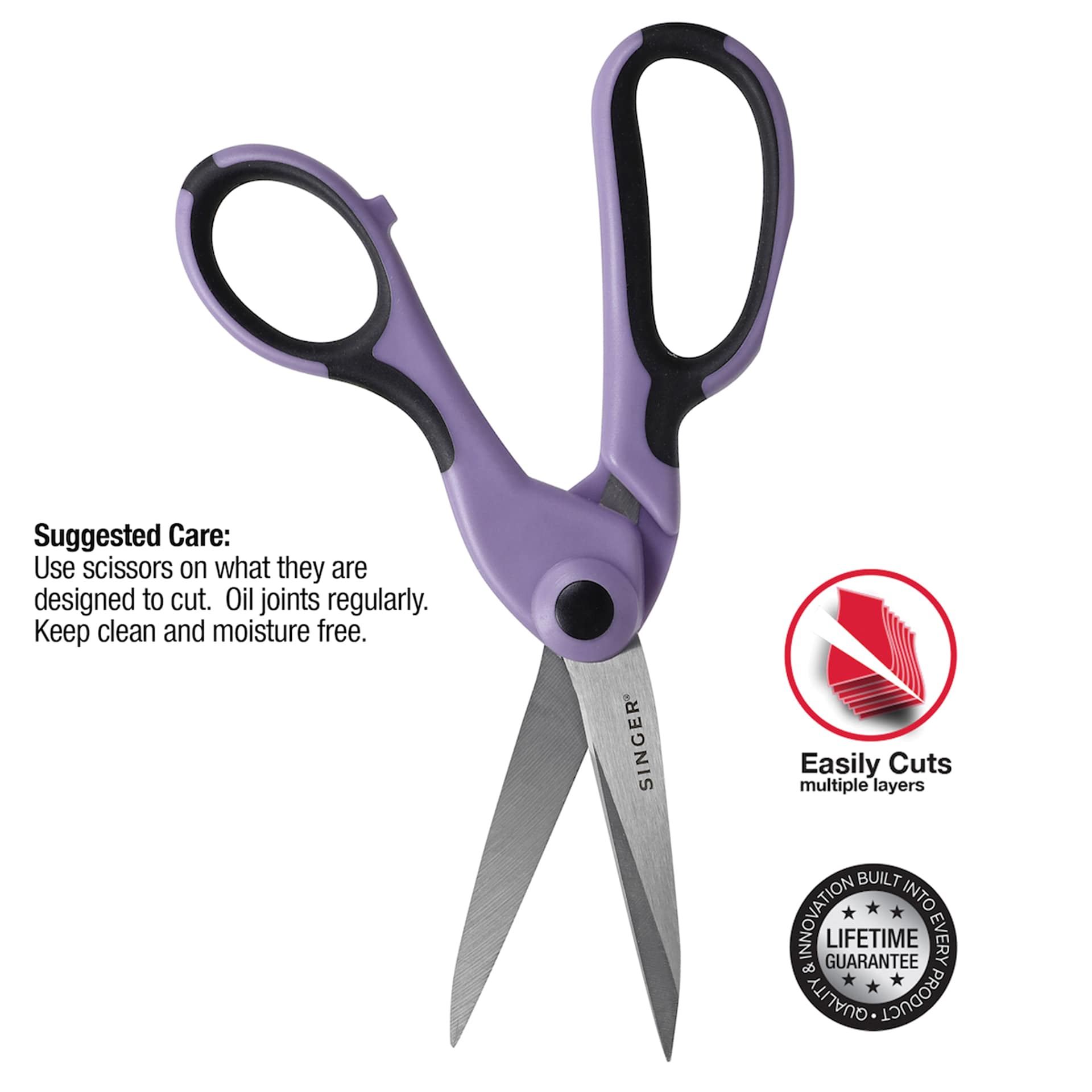 Suggested Care: Use scissors on what they are designed to cut. Oil joints regularly. Keep clean and moisture free.