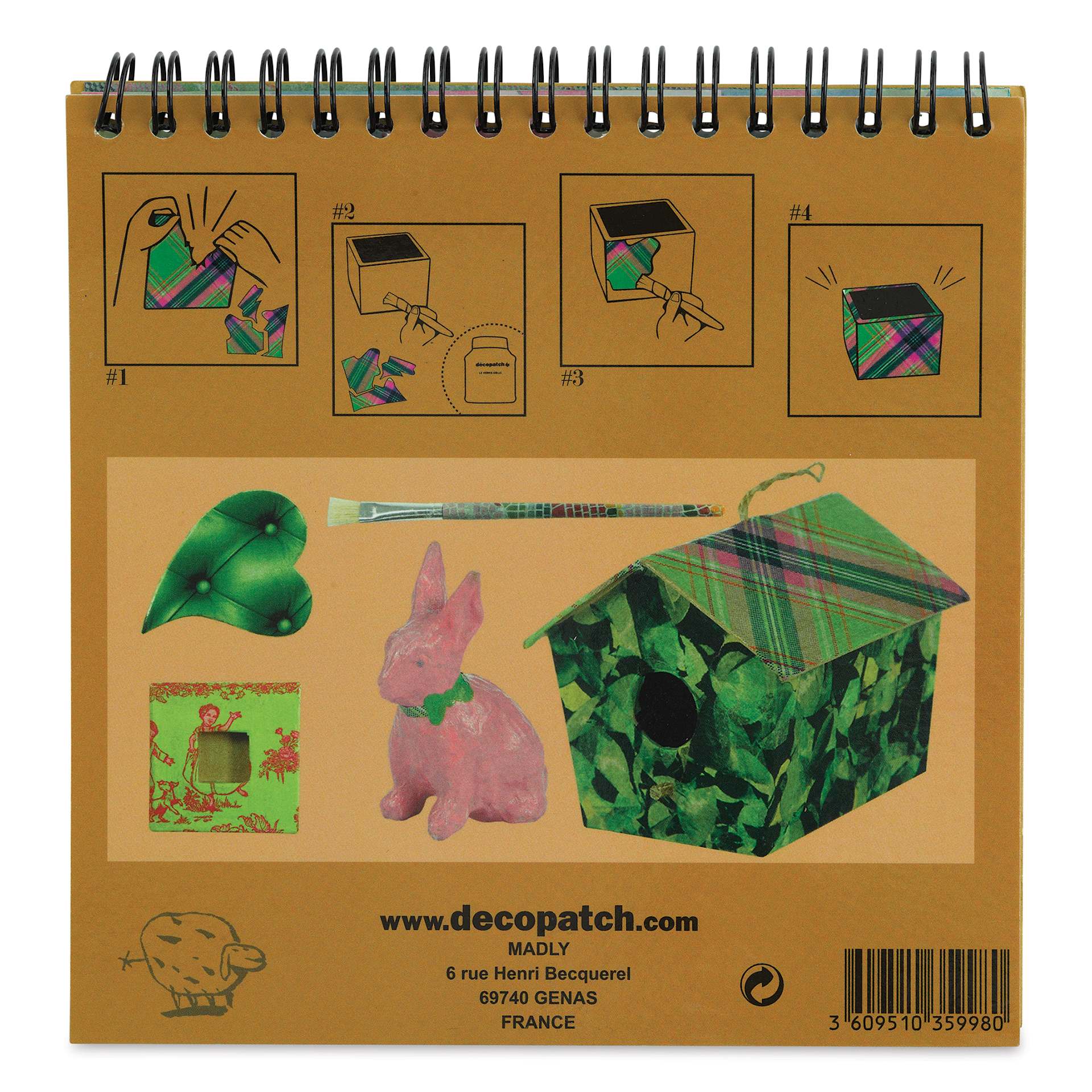 DecoPatch Paper DecoPad - Green, 6" x 6", back