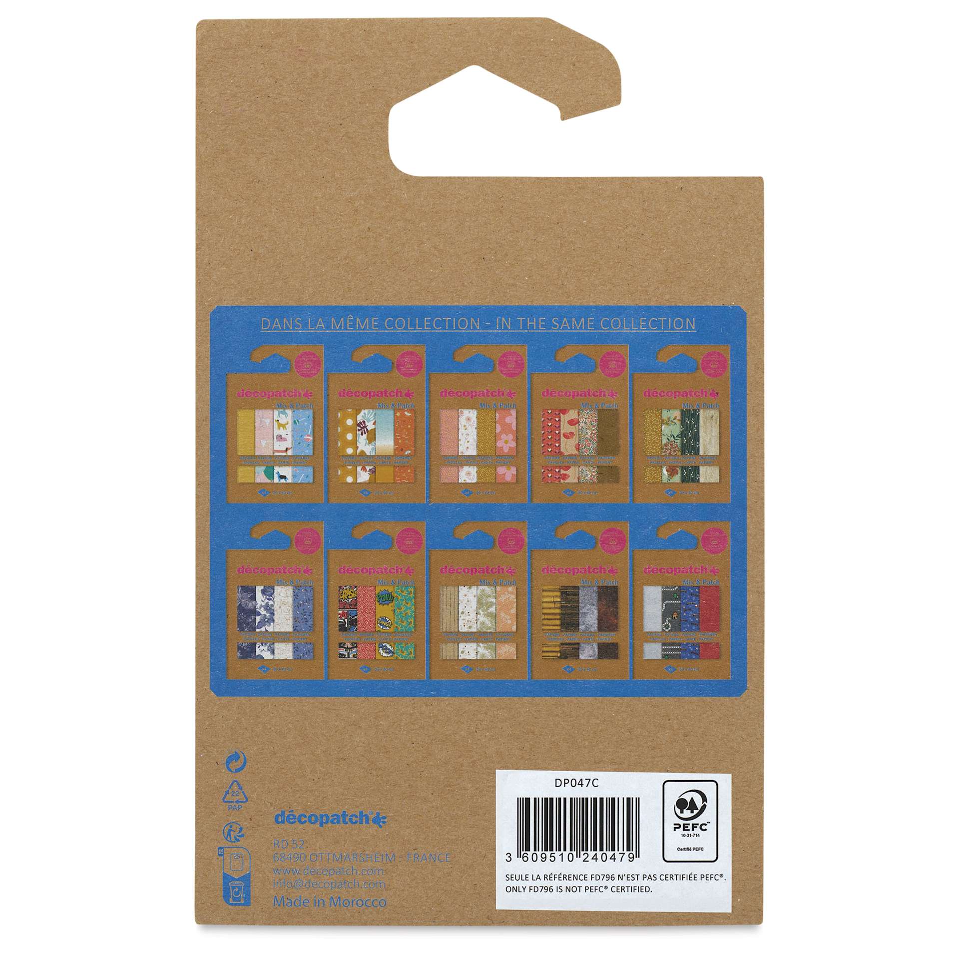 Decopatch Mix & Patch Paper Assortment - Set of 4, Royal Botanic Garden, 30 cm x 40 cm back of packaging