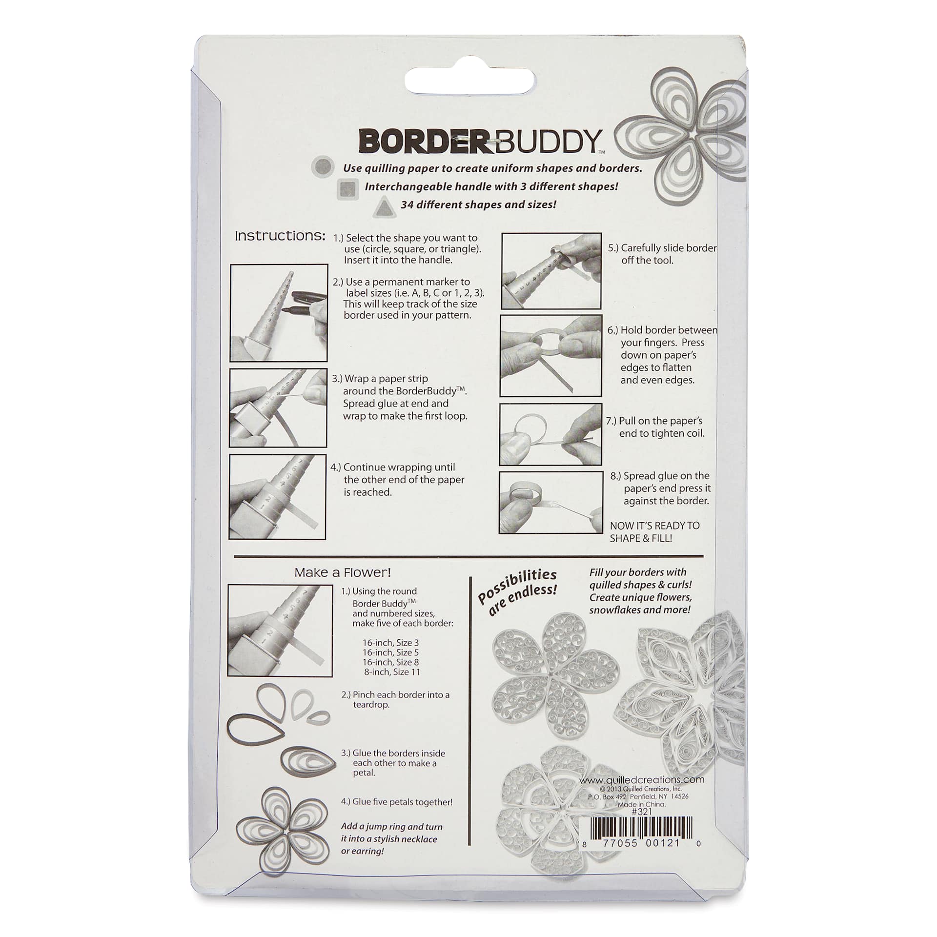 Quilled Creations Border Buddy - back of packaging