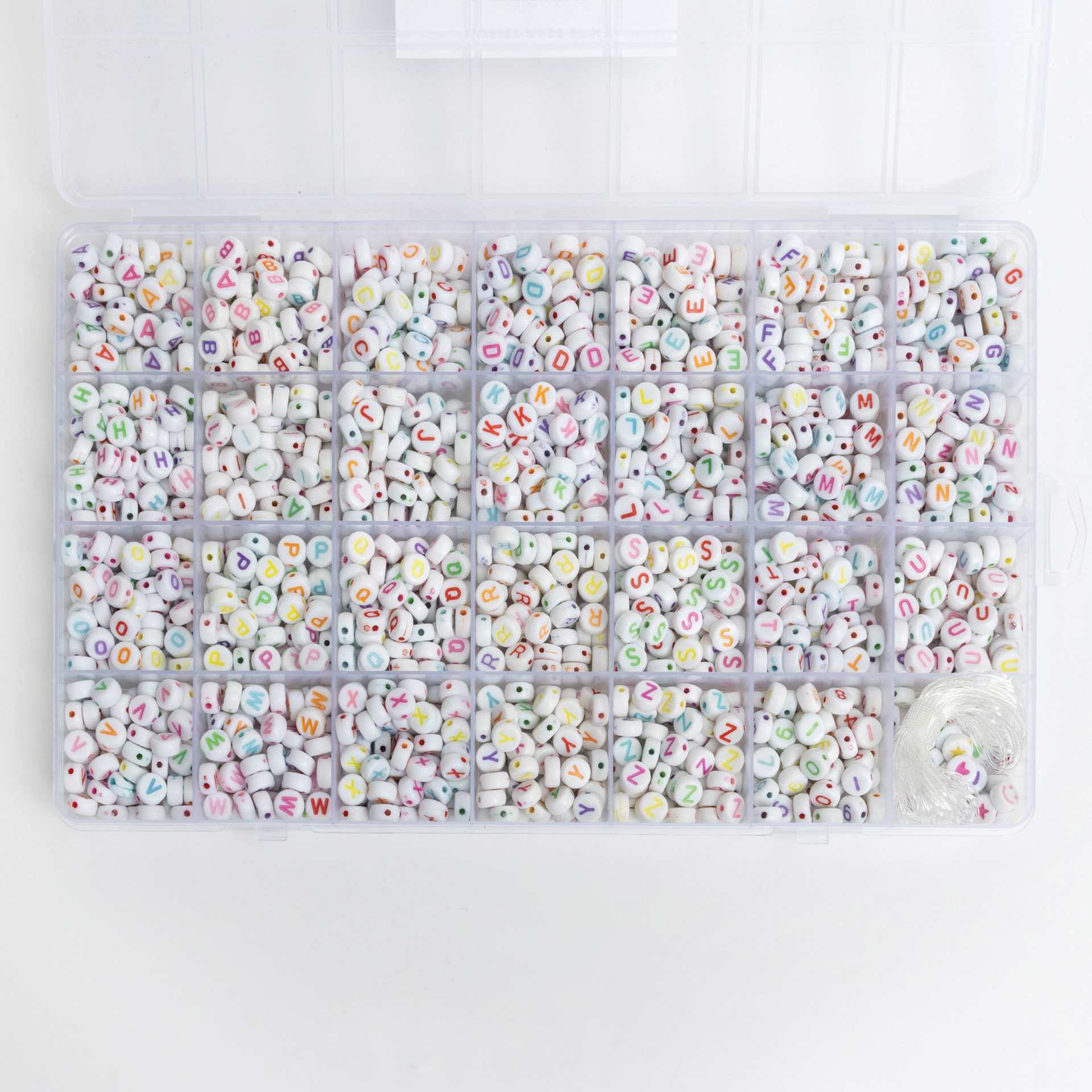 Jewelry Made By Me Letter Bead Box - Pkg of 1,600, White Beads, Assorted Letters