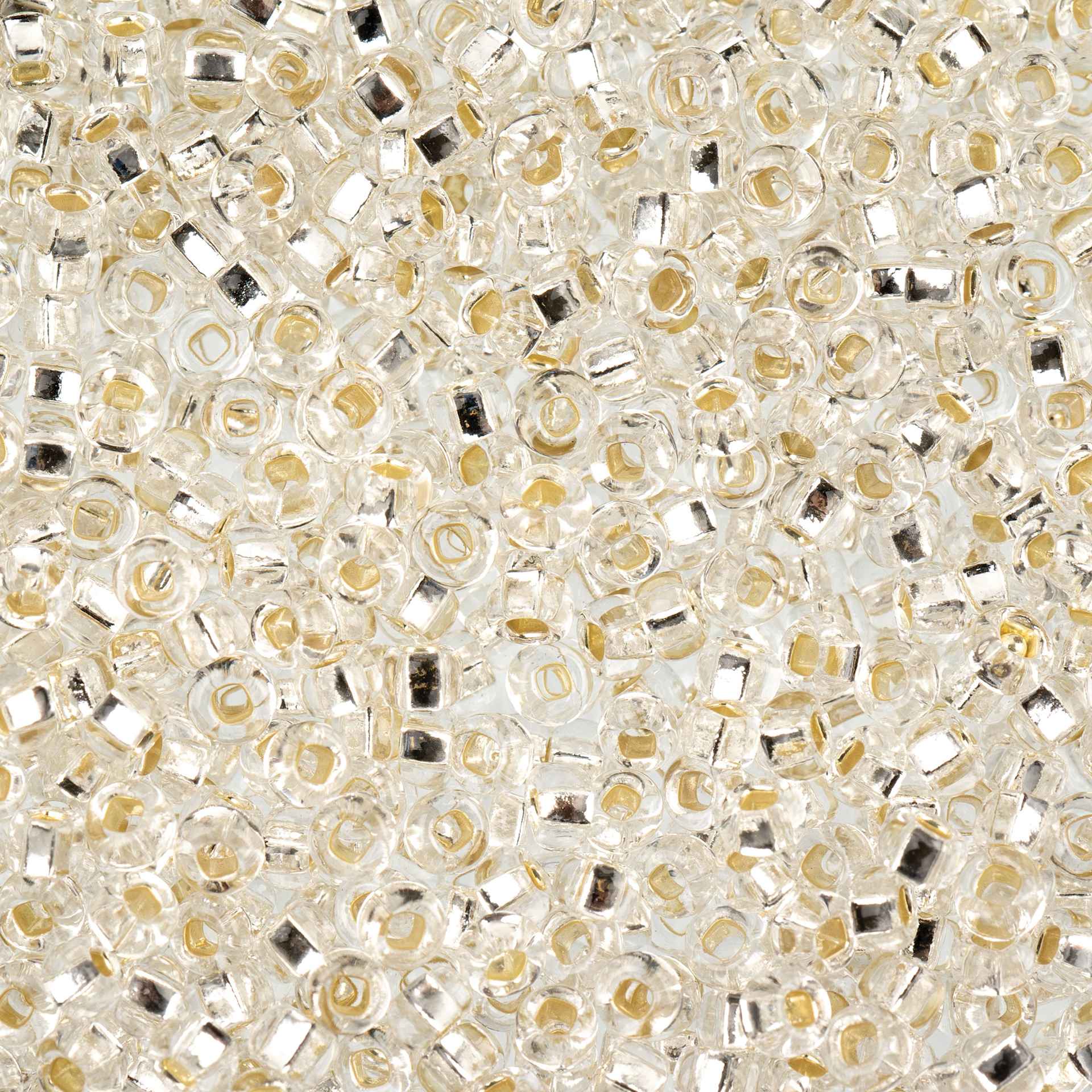  John Bead 8/0 Czech Glass Seed Beads - Crystal Silver-Lined