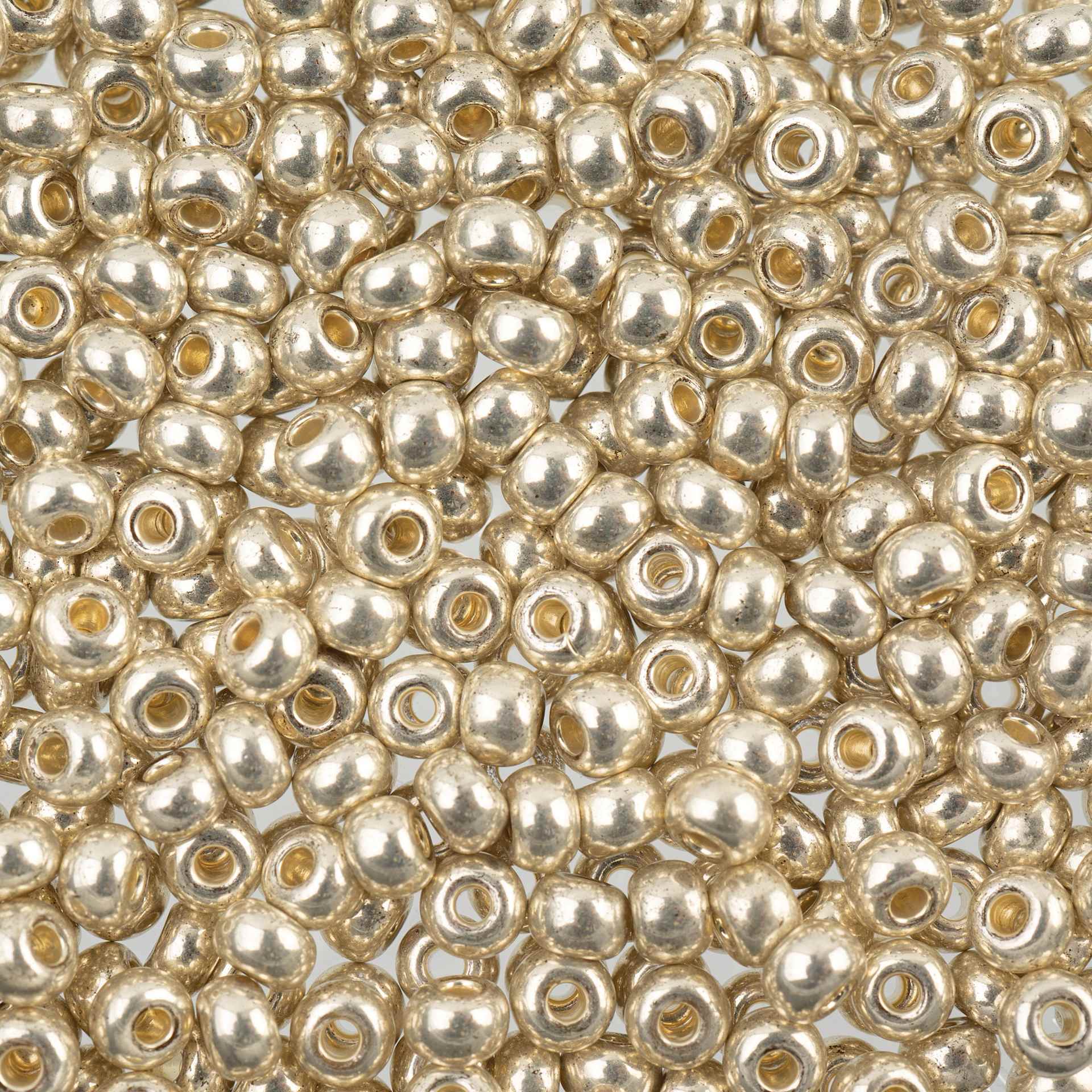 John Bead 6/0 Czech Glass Seed Beads - Metallic Silver