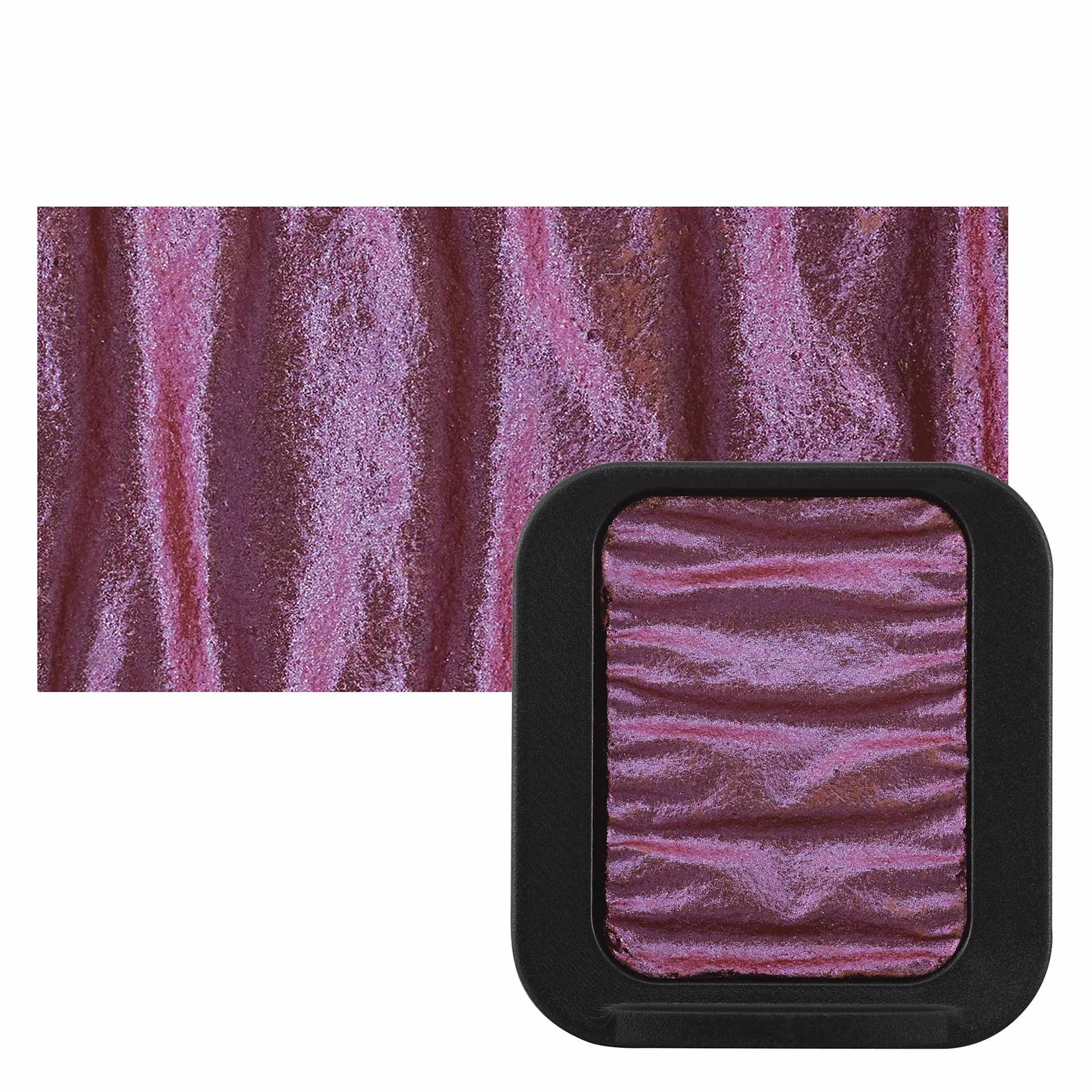 Finetec Premium Watercolor Pan - Pink/Orange (Flip-Flop) pan and swatch