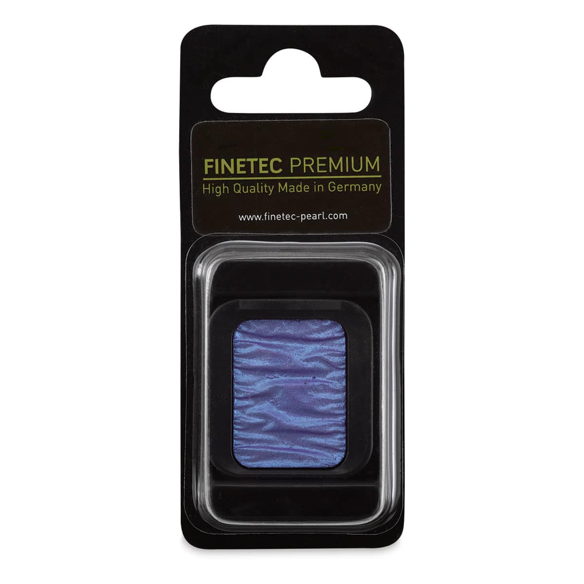 Finetec Premium Watercolor Pan - Blue Violet (Pearlescent), In packaging.