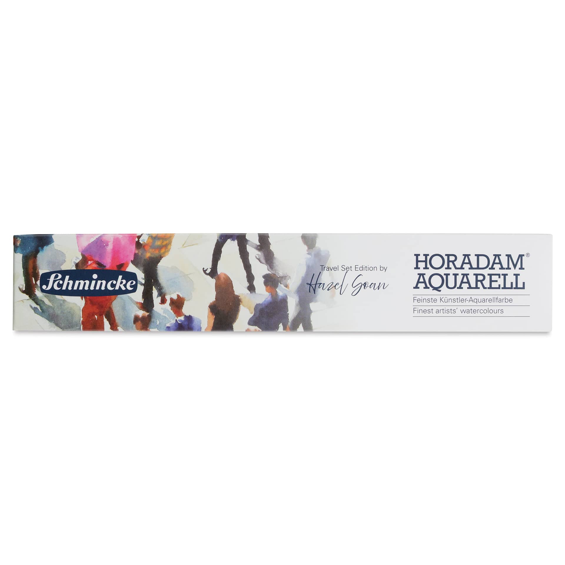 Front of packaging for Schmincke Horadam Aquarell Watercolor Pans - Set of 12, Hazel Soan Colors, Half Pans