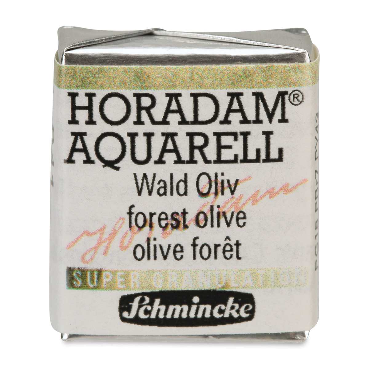 Schmincke Horadam Aquarell Artist Watercolor - Forest Olive, Supergranulation, Half Pan