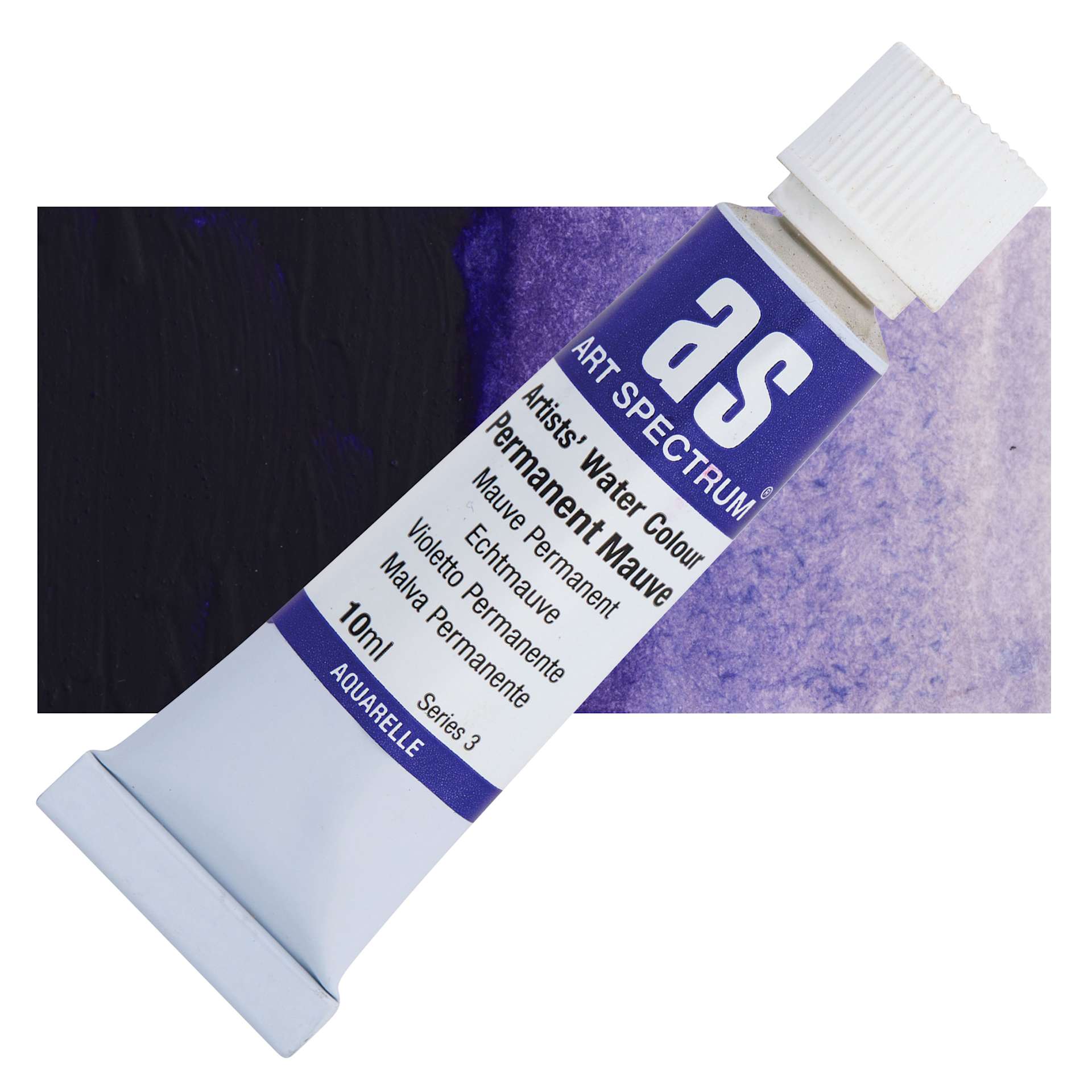 Art Spectrum Artists’ Watercolor Tube - Permanent Mauve, 10 ml tube and swatch