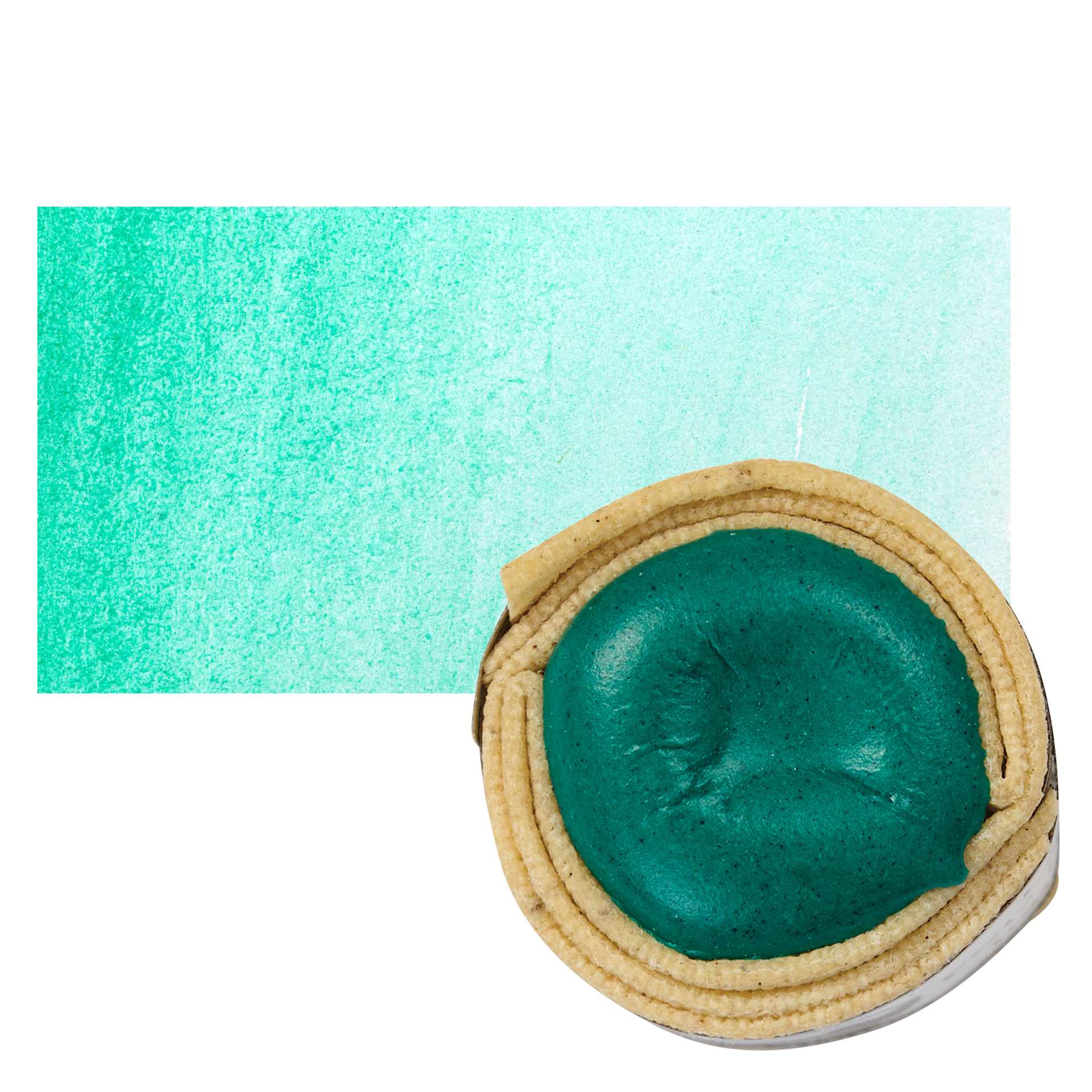 Beam Paints Watercolor Paintstone - Lake Huron Teal stone and swatch