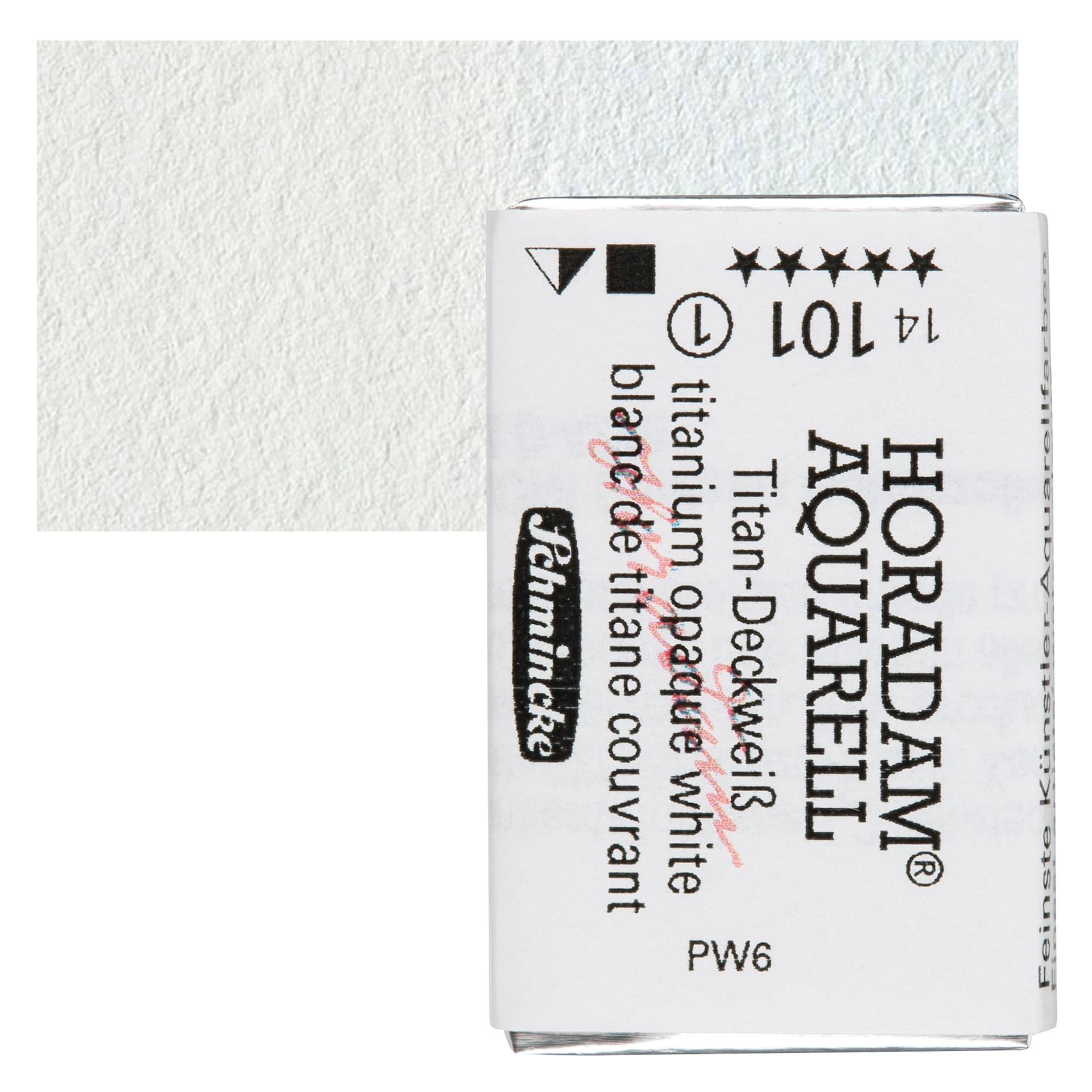 Schmincke Horadam Aquarell Watercolor - Titanium Opaque White, Full Pan and swatch