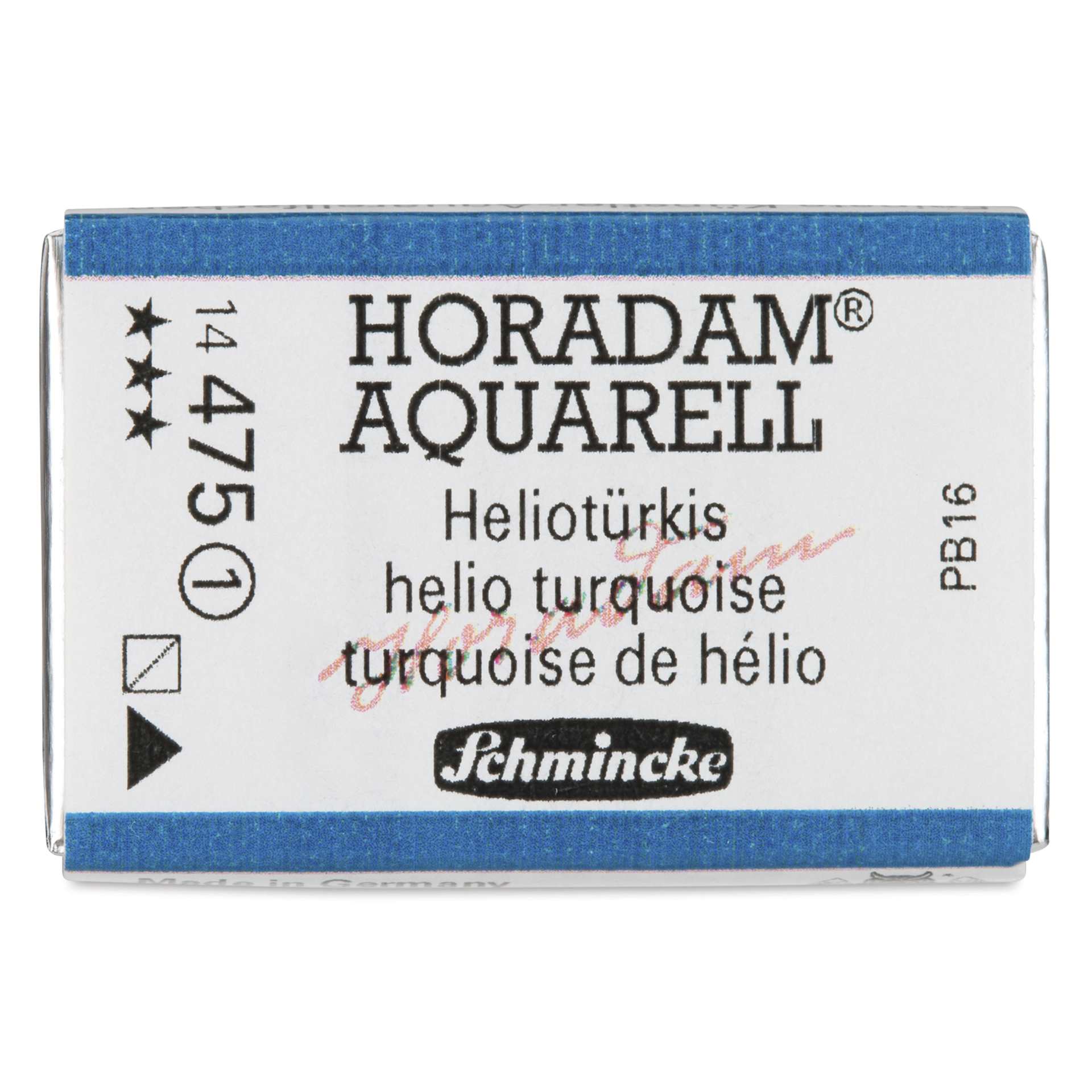 Schmincke Horadam Aquarell Watercolor - Helio Turquoise, Full Pan