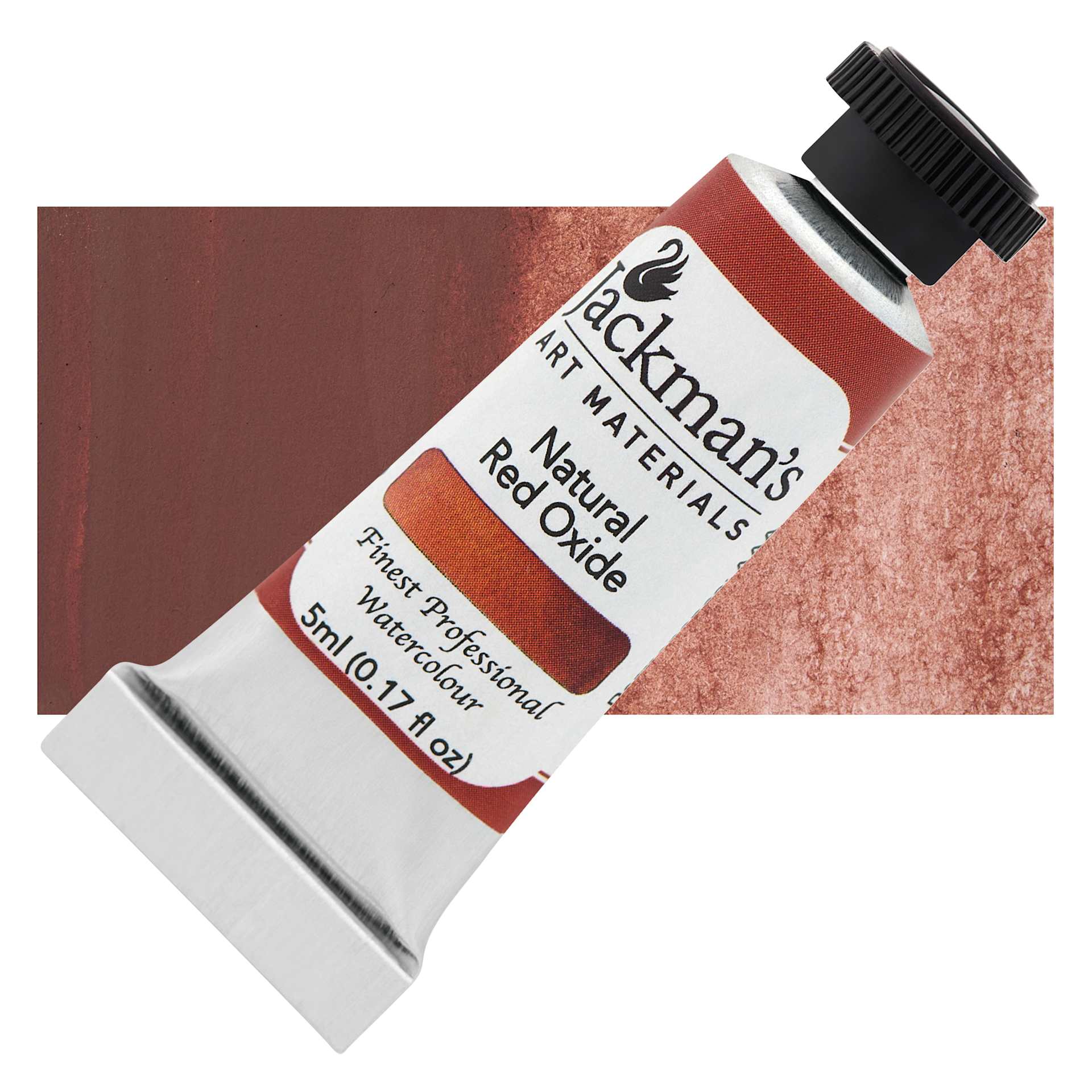 Jackman's Finest Professional Watercolour - Natural Red Oxide, 5 ml Tube and Swatch