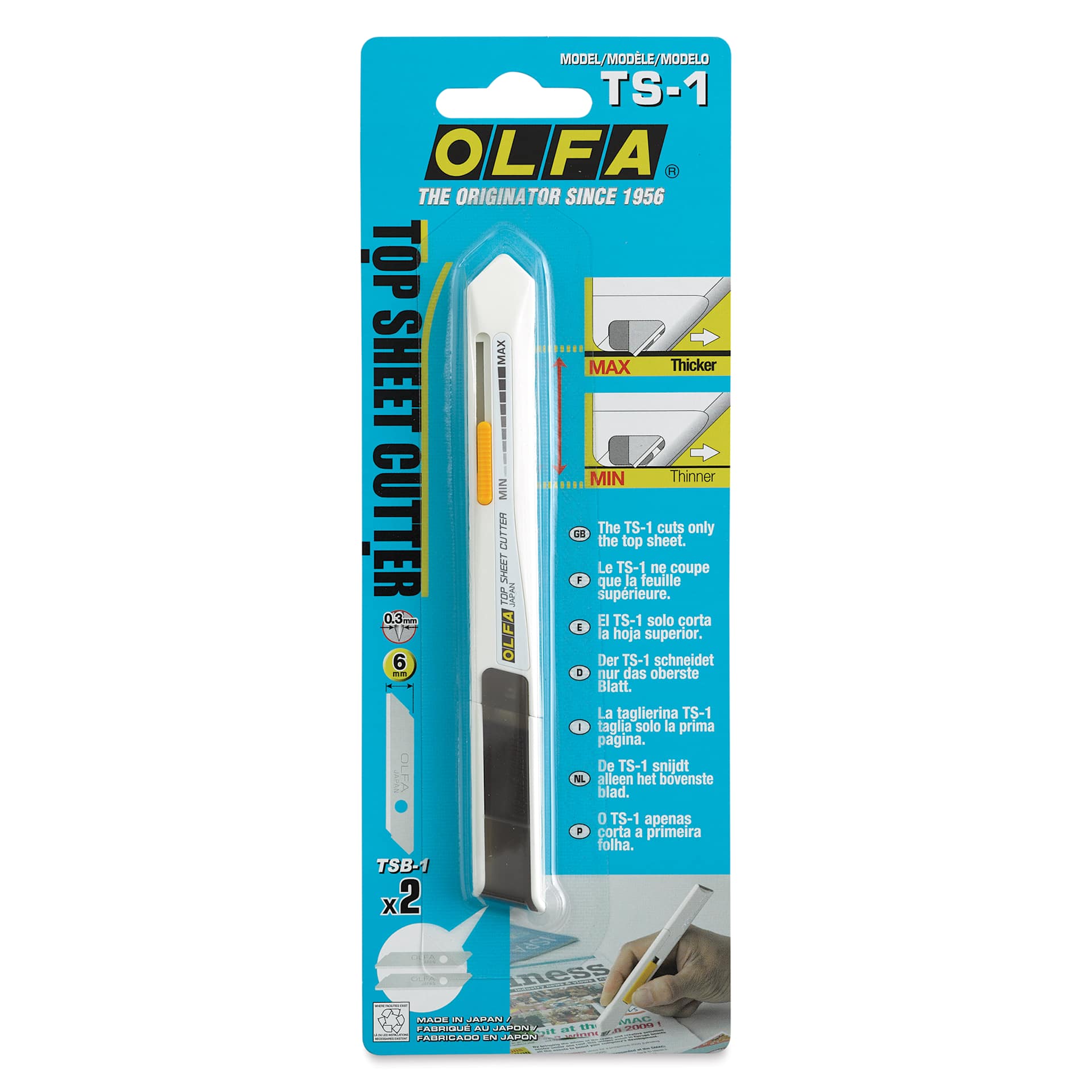 Olfa Top Sheet Cutter, front of the packaging