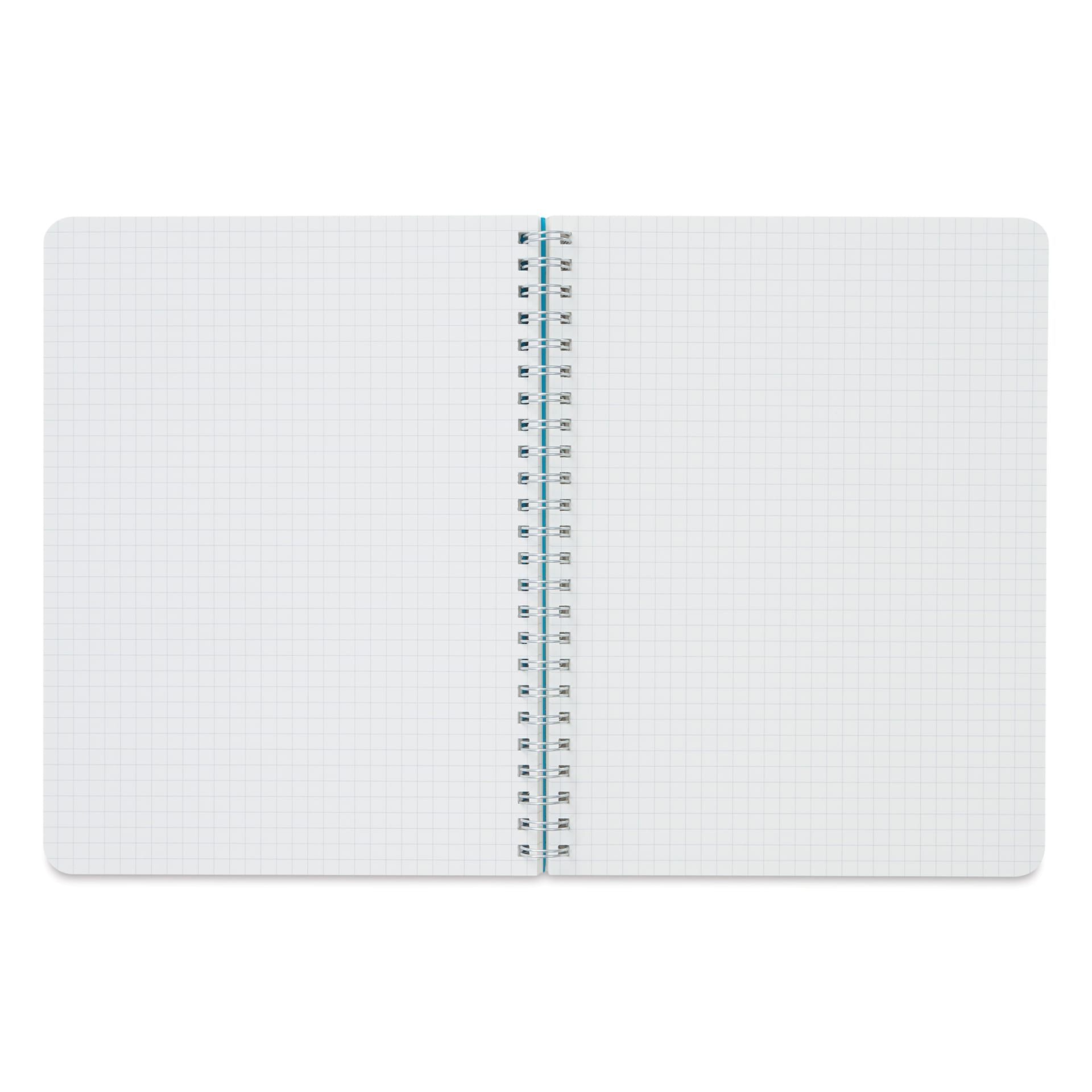 Fabriano EcoQua Spiral Notebook - Turquoise, 8.3" x 5.8", Graph (open to show paper)