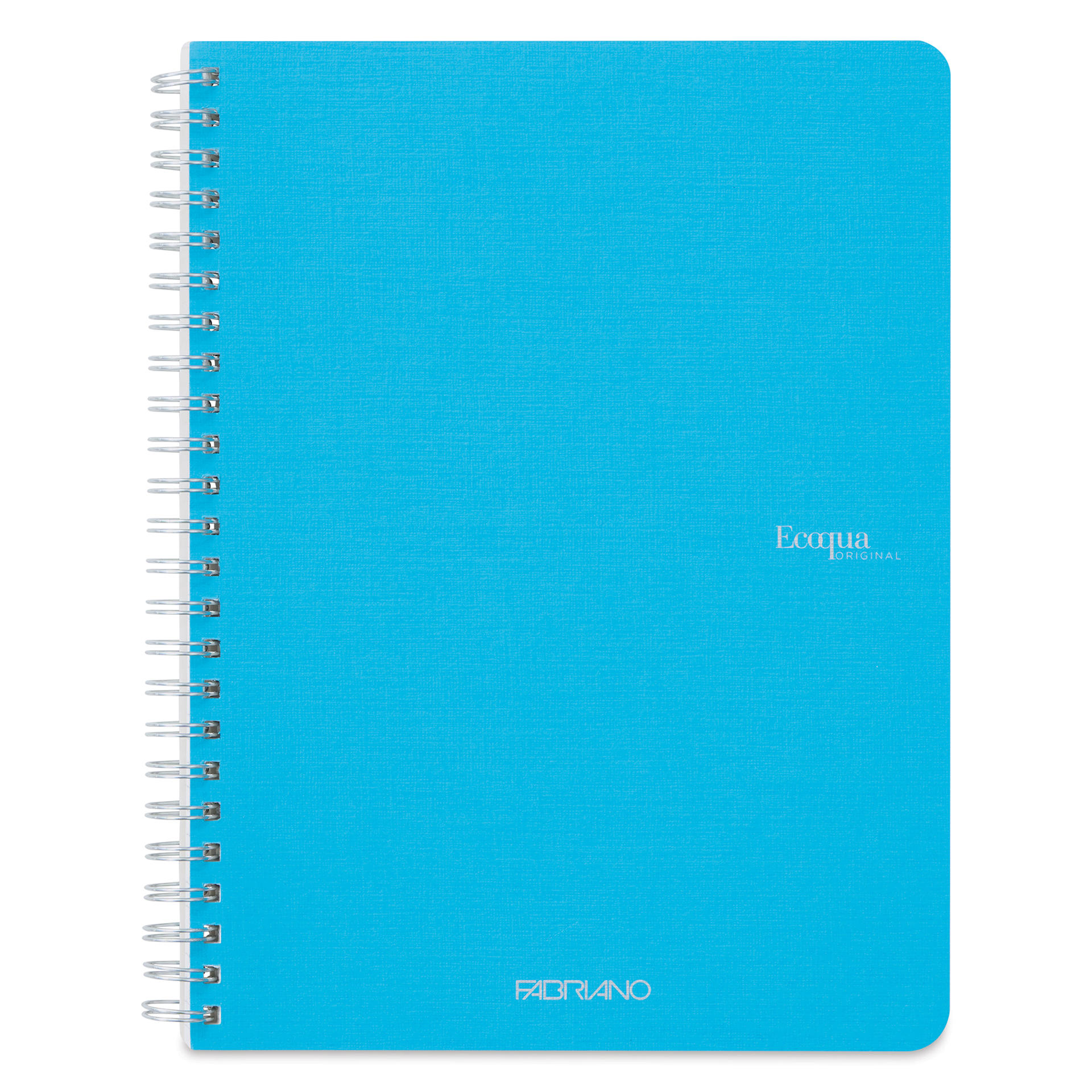 Fabriano EcoQua Spiral Notebook - Turquoise, 8.3" x 5.8", Graph (front view)