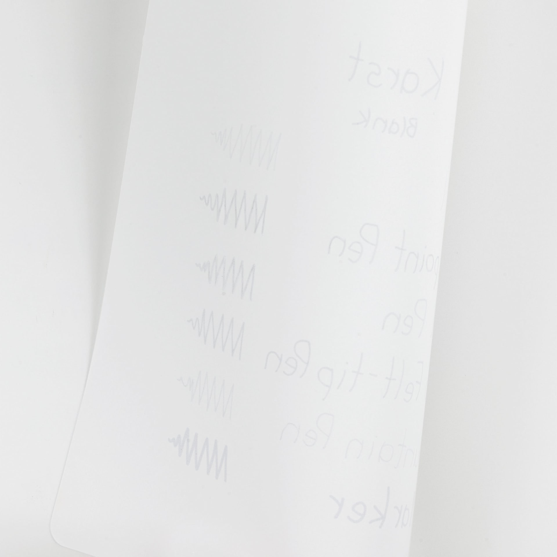 Karst Stone Paper Notebooks, bleed of pen marks on blank paper