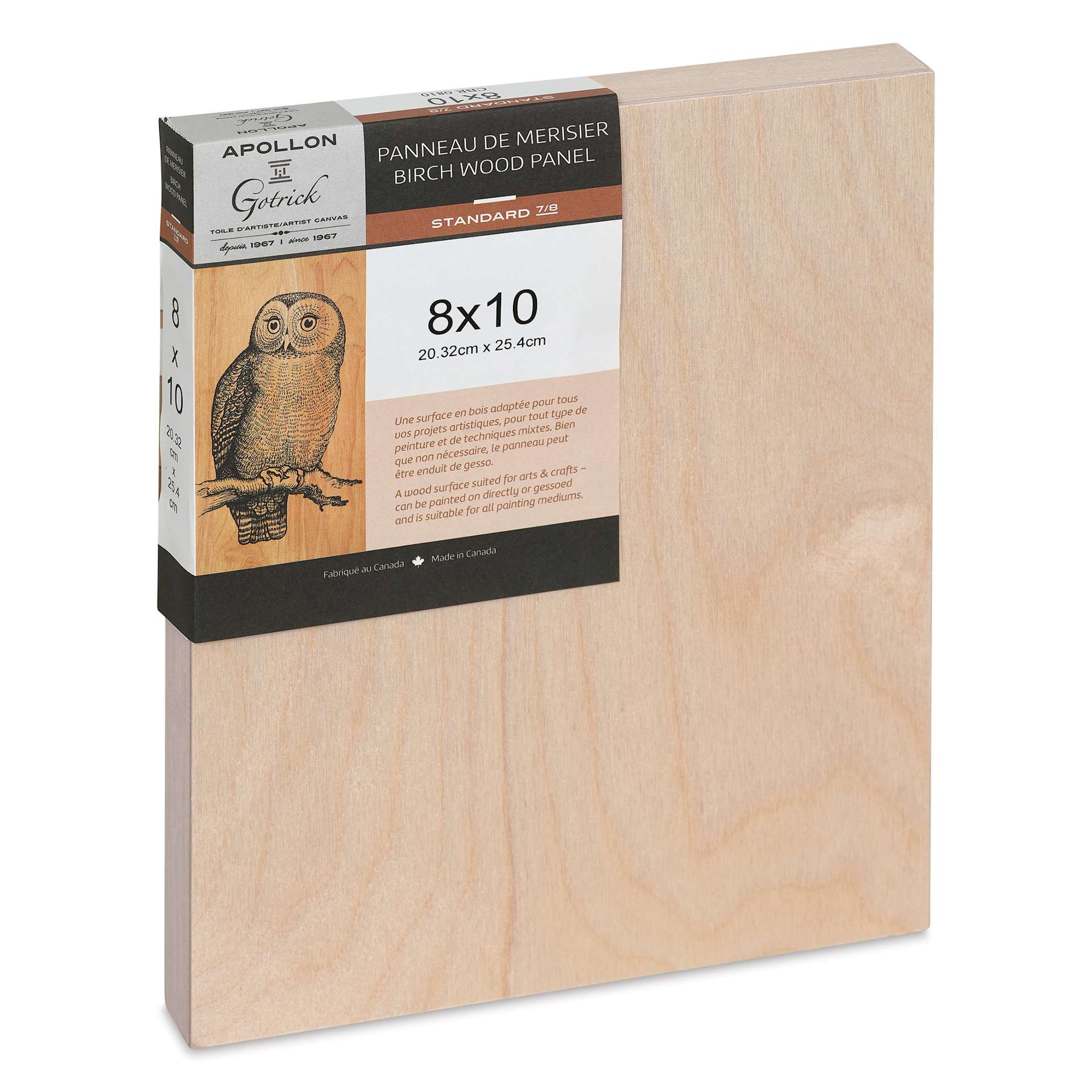 Apollon Gotrick Cradled Wood Panel - 8" x 10", 1" Profile