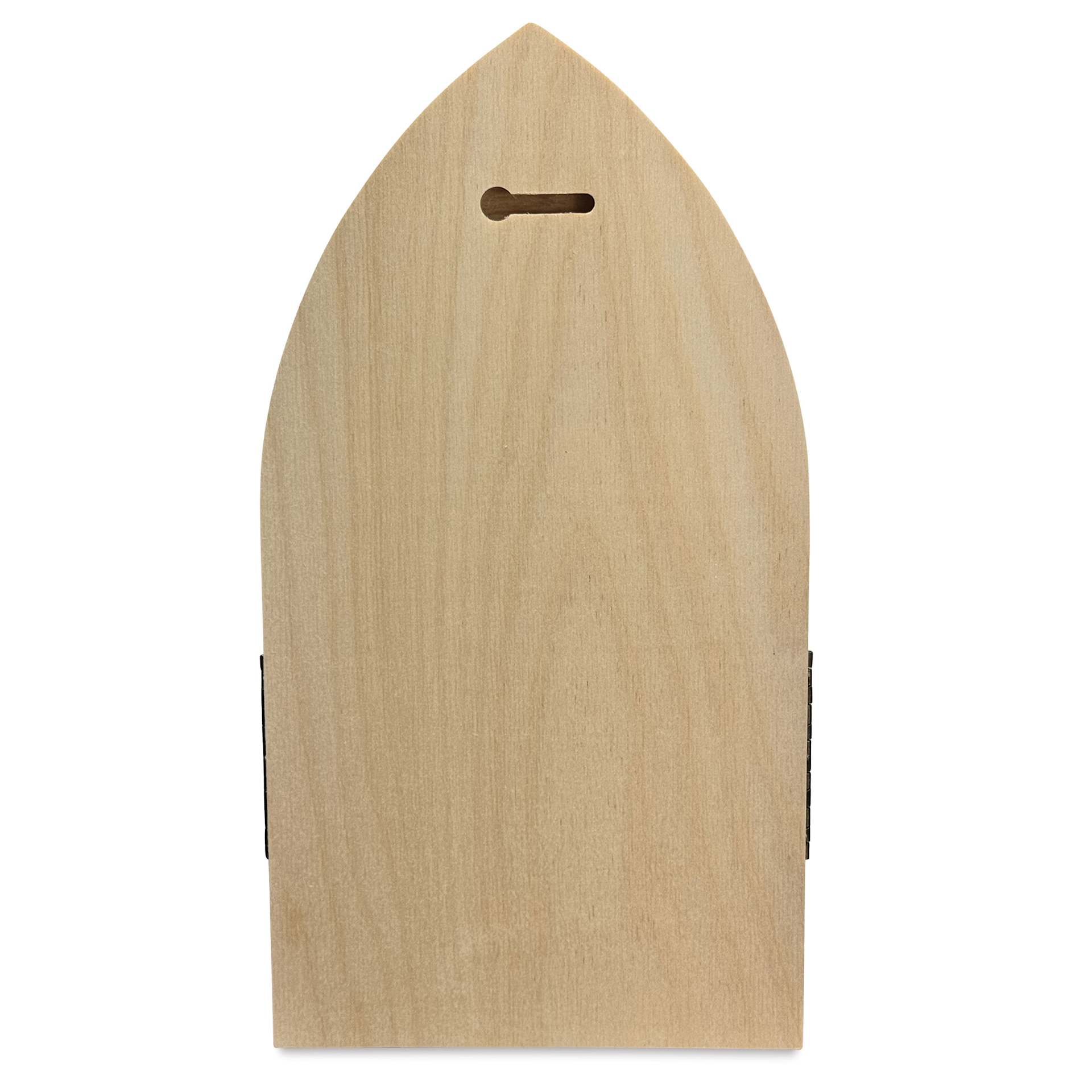 Trekell Gothic Wood Panel - Arch Altar Folding Panel, back of closed panel