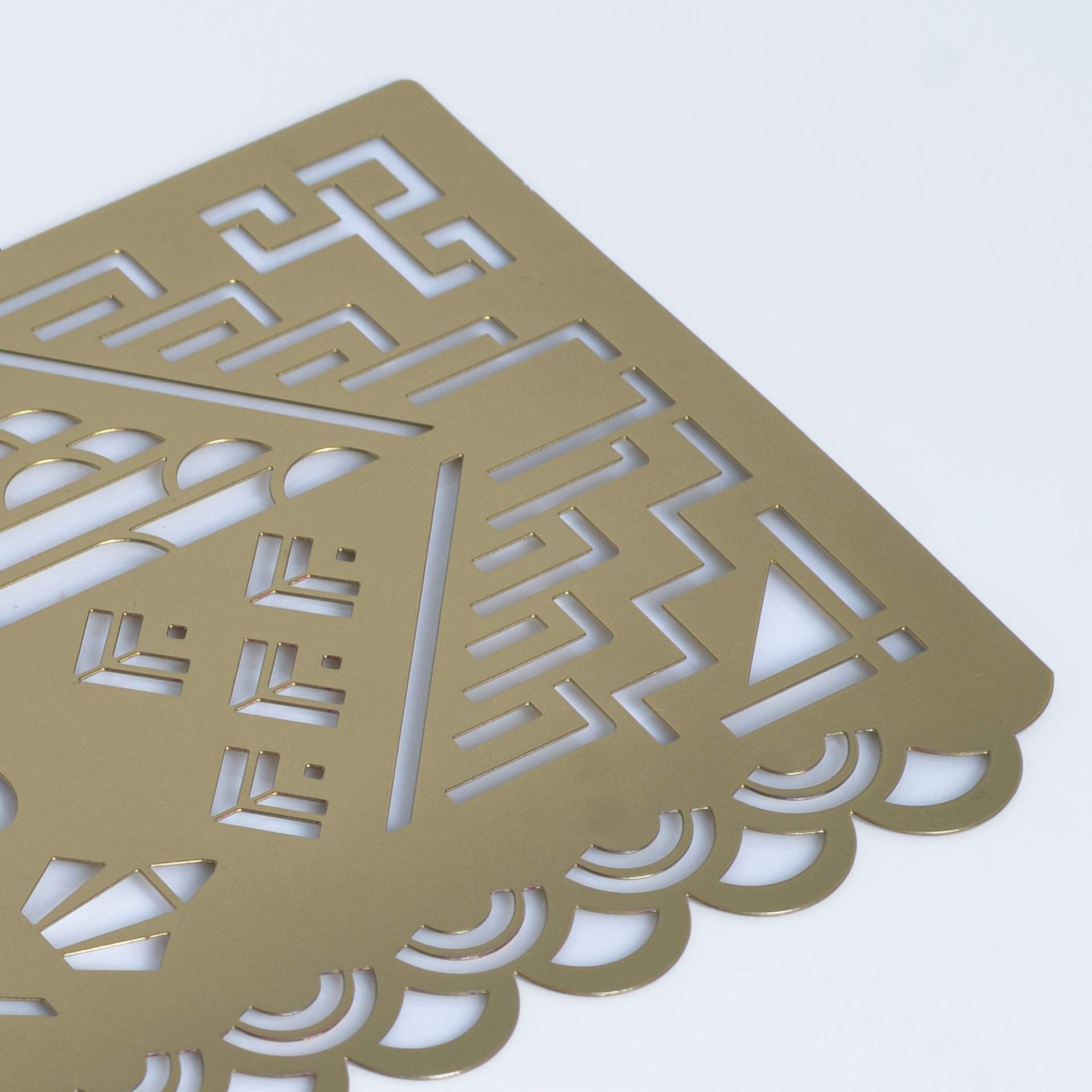 Another Studio Brass Stencil - Art Deco, close-up