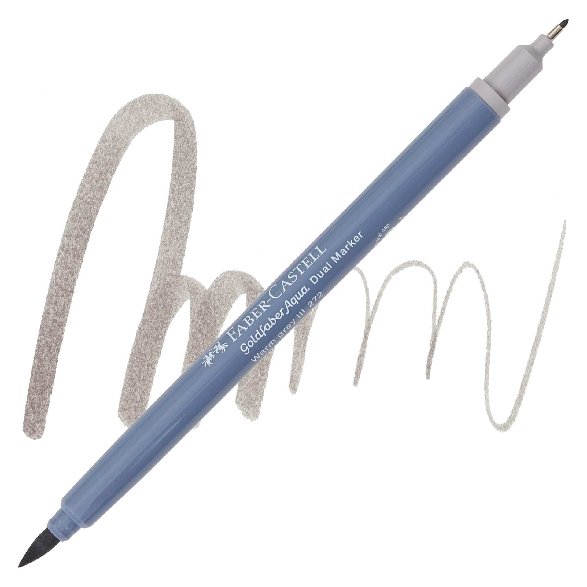 Faber-Castell Goldfaber Aqua Dual Marker - 272 Warm Grey III marker and swatch