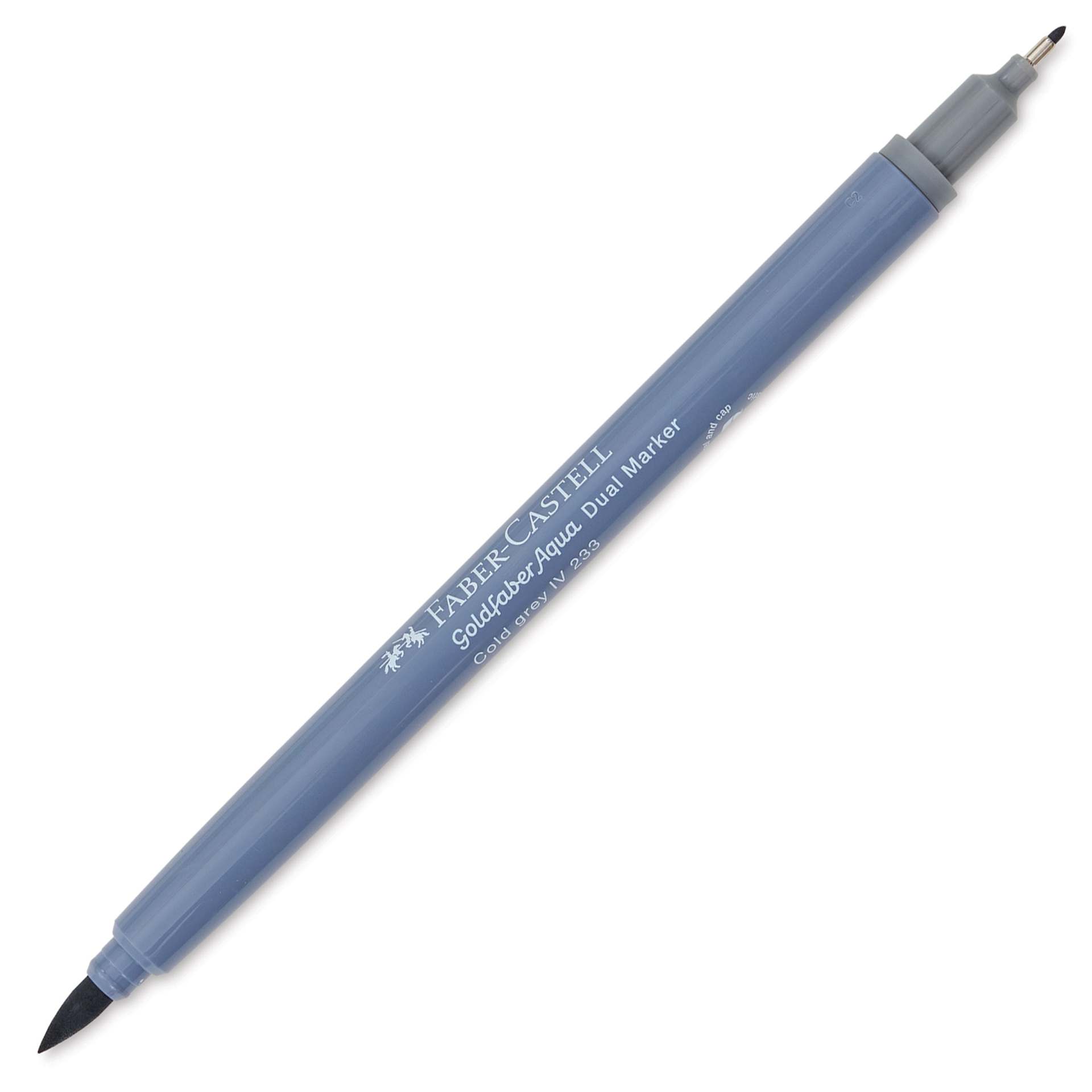 Faber-Castell Goldfaber Aqua Dual Marker - 233 Cold Grey IV (marker with caps removed)