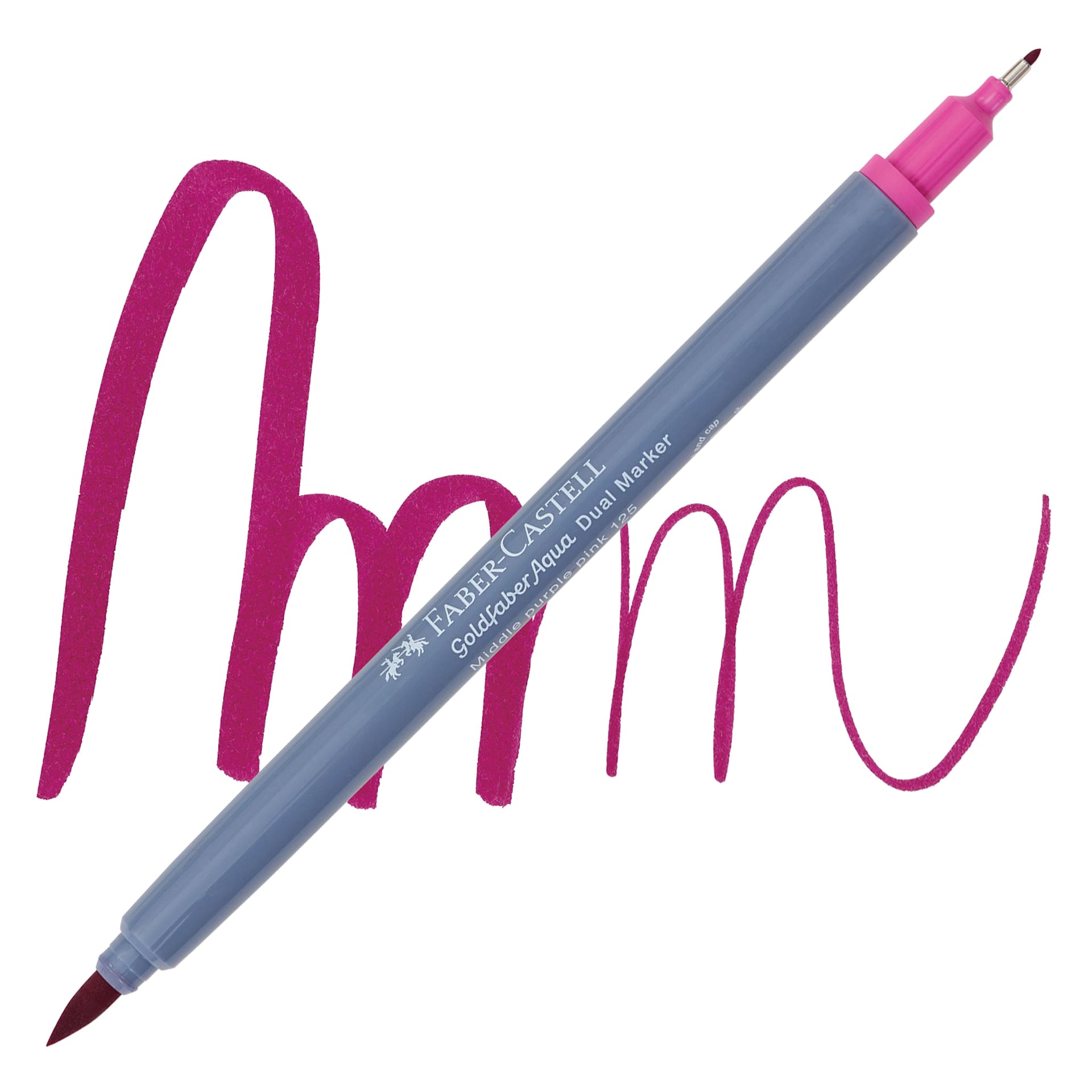 Faber-Castell Goldfaber Aqua Dual Marker - 125 Middle Purple Pink marker and swatch