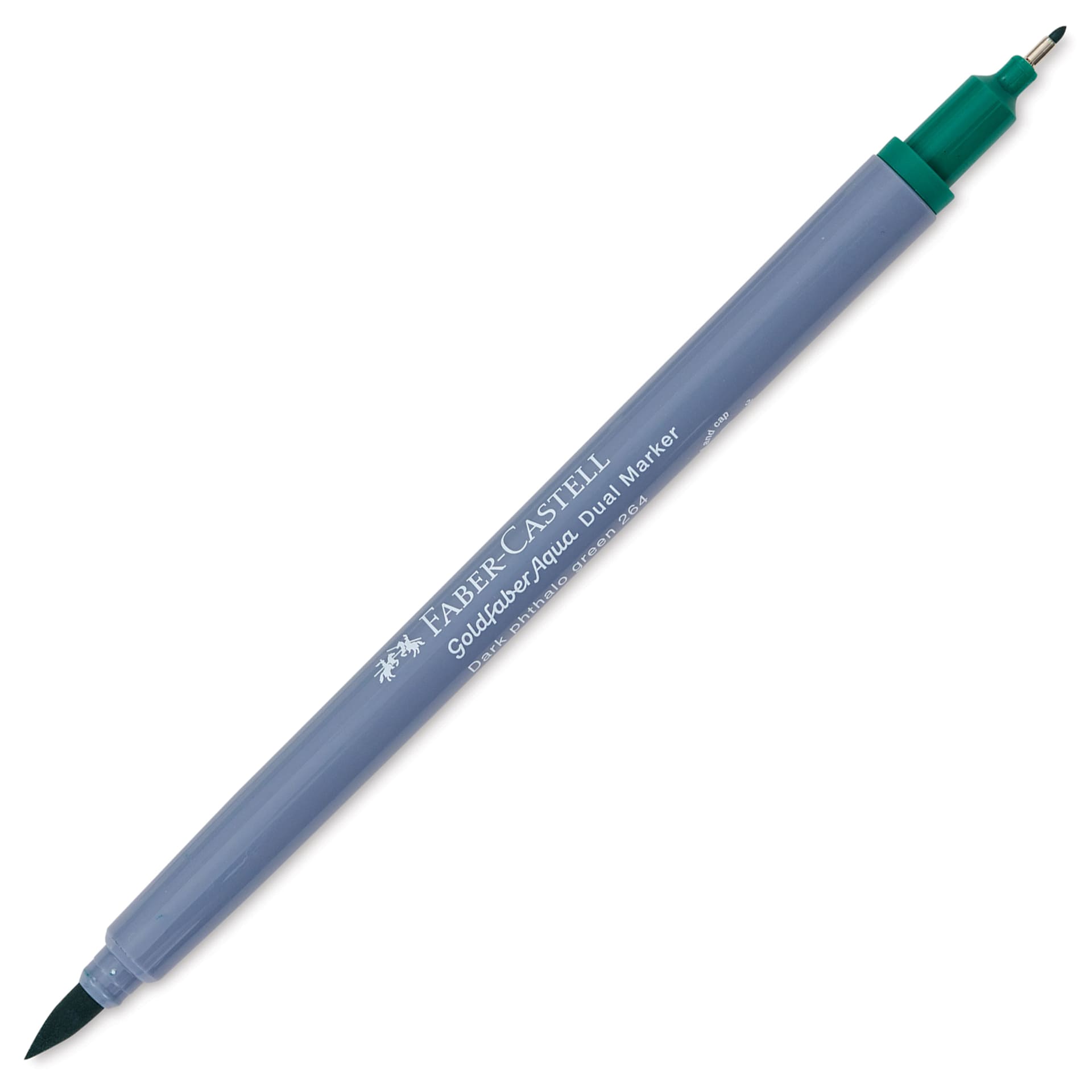 Faber-Castell Goldfaber Aqua Dual Marker - 264 Dark Phthalo Green (marker with caps removed)
