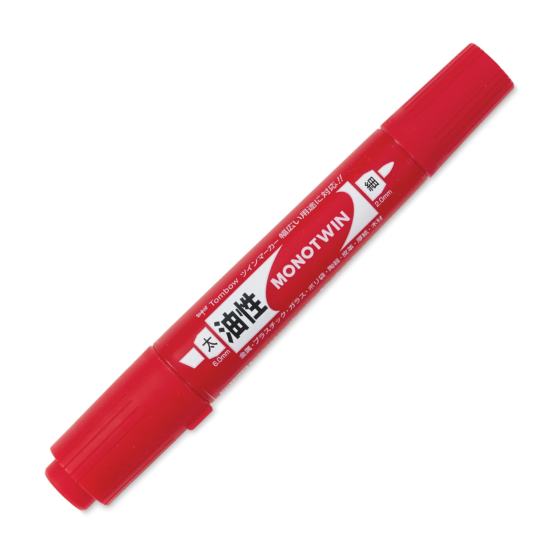 Tombow Mono Twin Permanent Marker - Red, Bold Tip (marker with caps on)