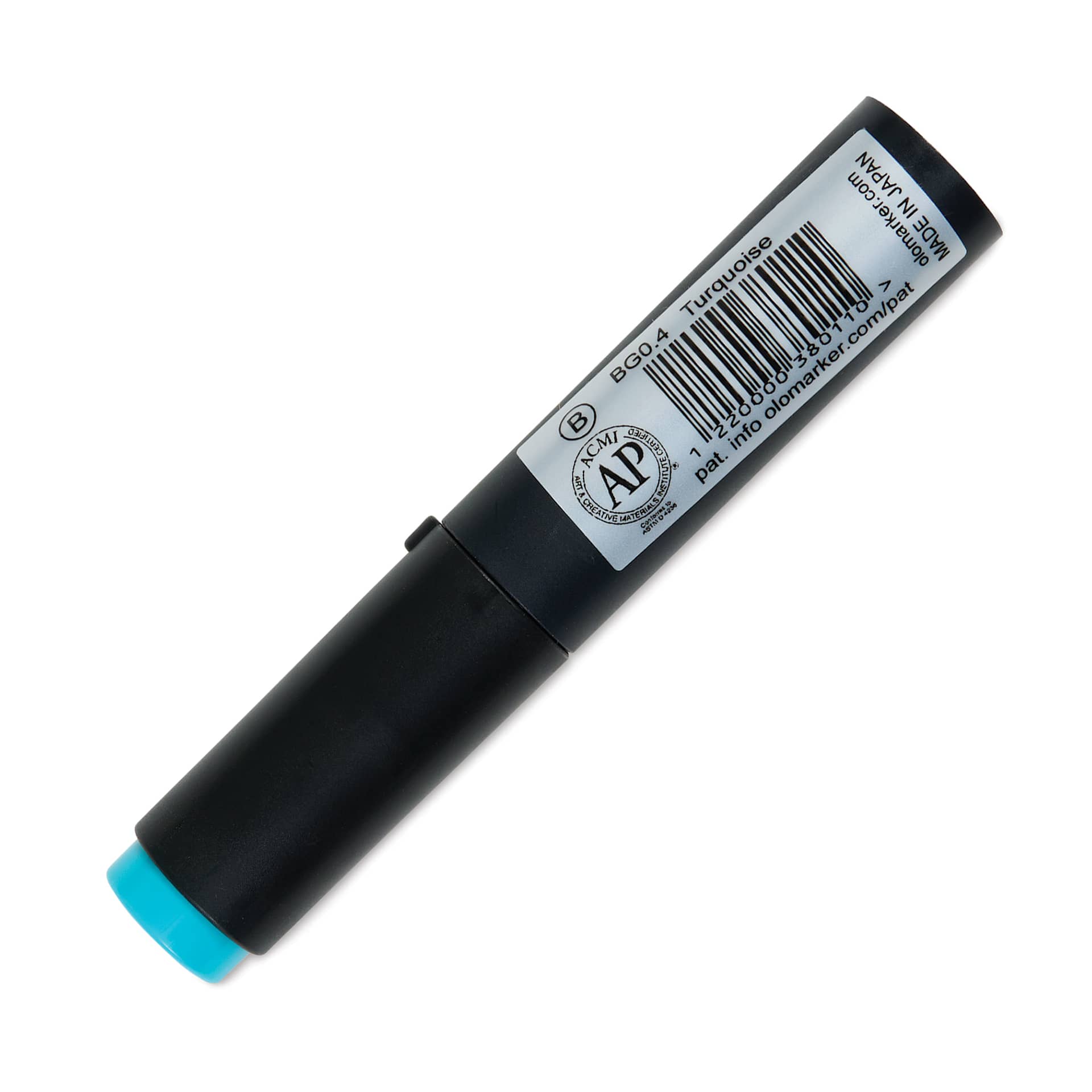 Olo Brush-Tip Half Marker - BG0.4 Turquoise back with cap on