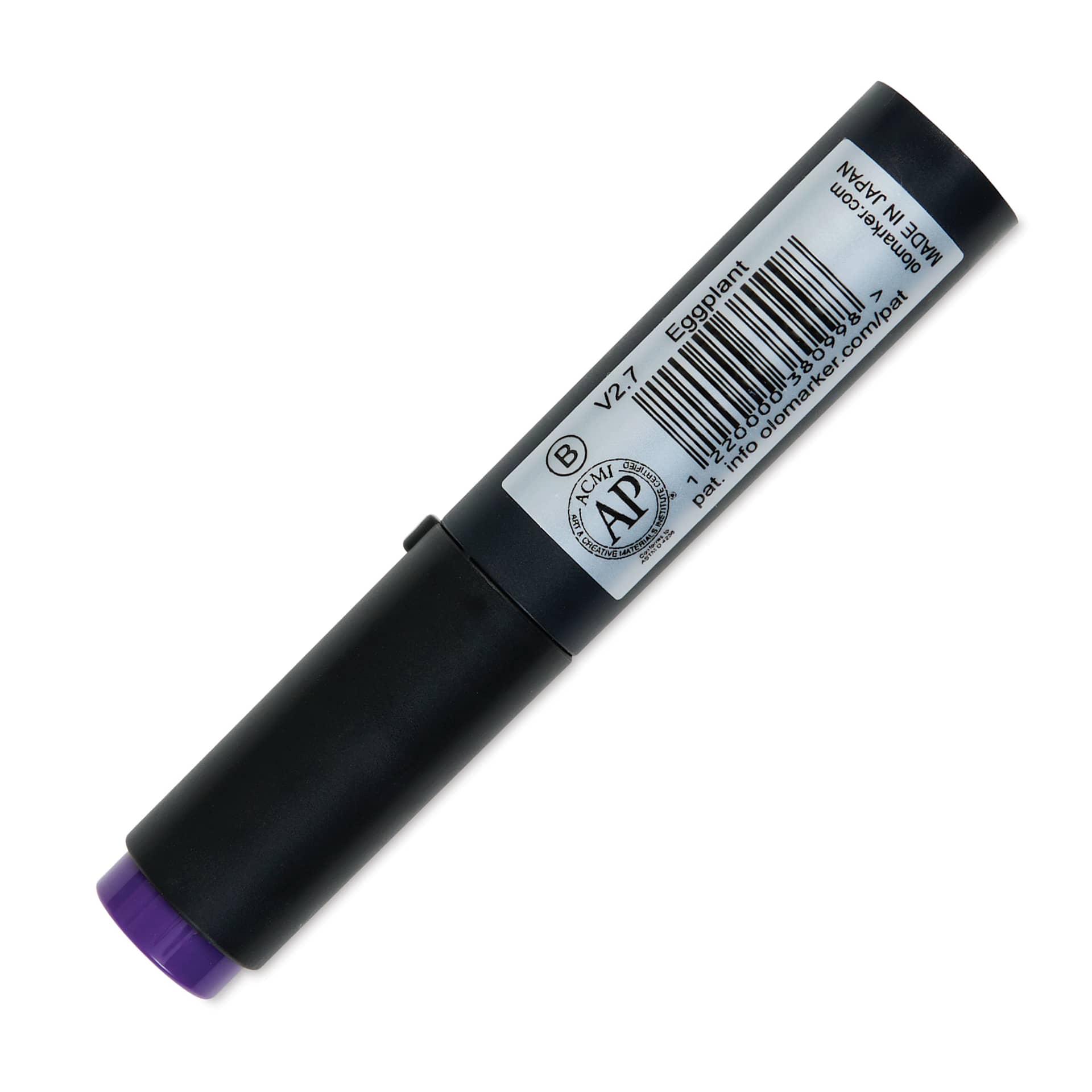 Olo Brush-Tip Half Marker - V2.7 Eggplant back with cap on