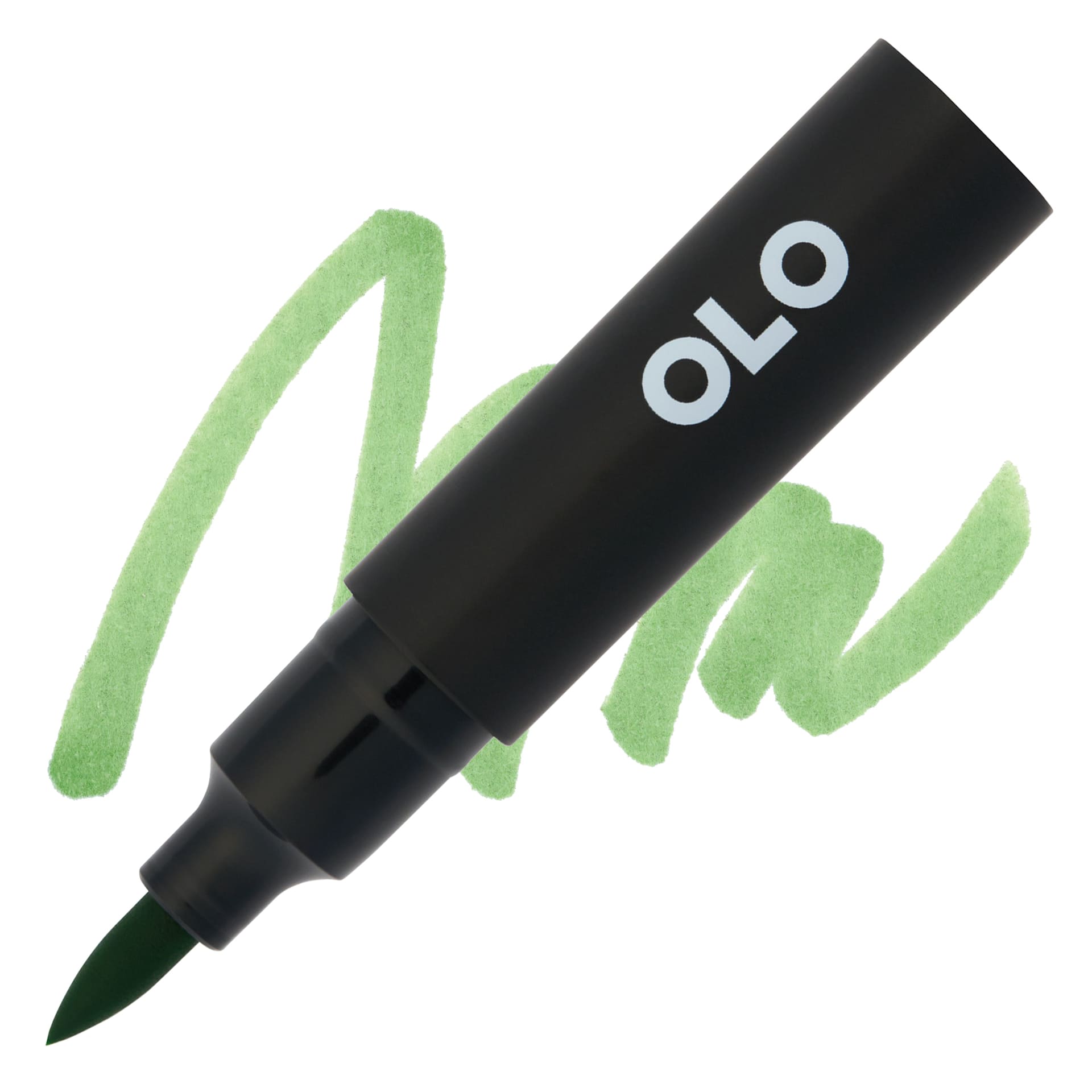Olo Brush-Tip Half Marker - G5.3, Green Bean - Marker and Swatch