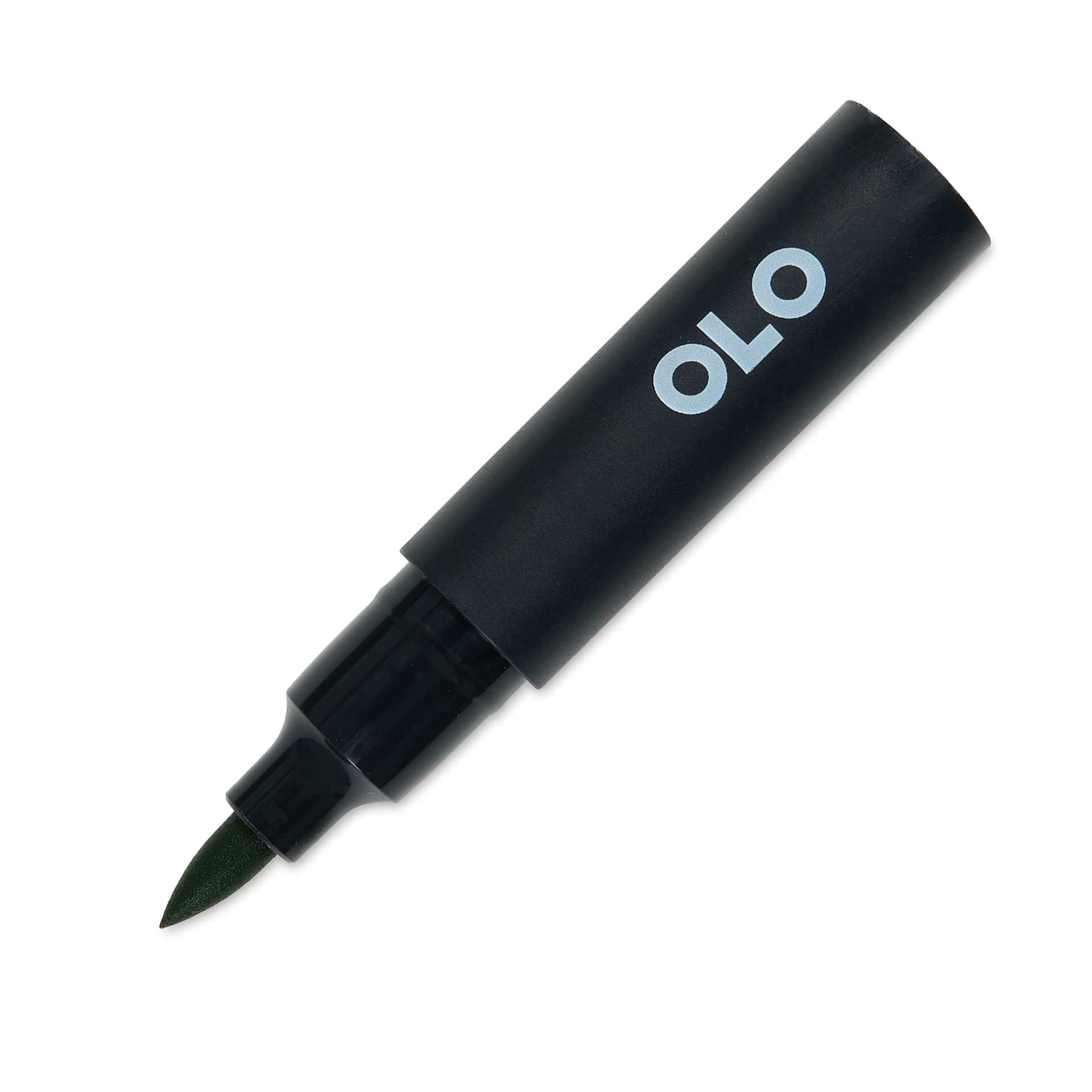 Olo Brush-Tip Half Marker - YG8.5 Moss with cap off