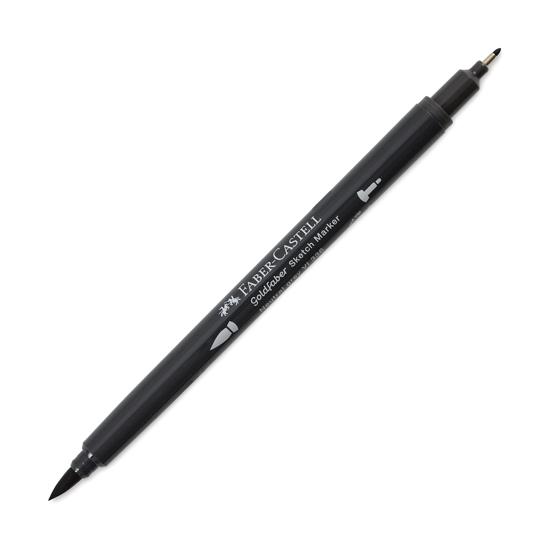 Faber-Castell Goldfaber Sketch Dual-Tip Marker - 336 Neutral Grey VI, caps off