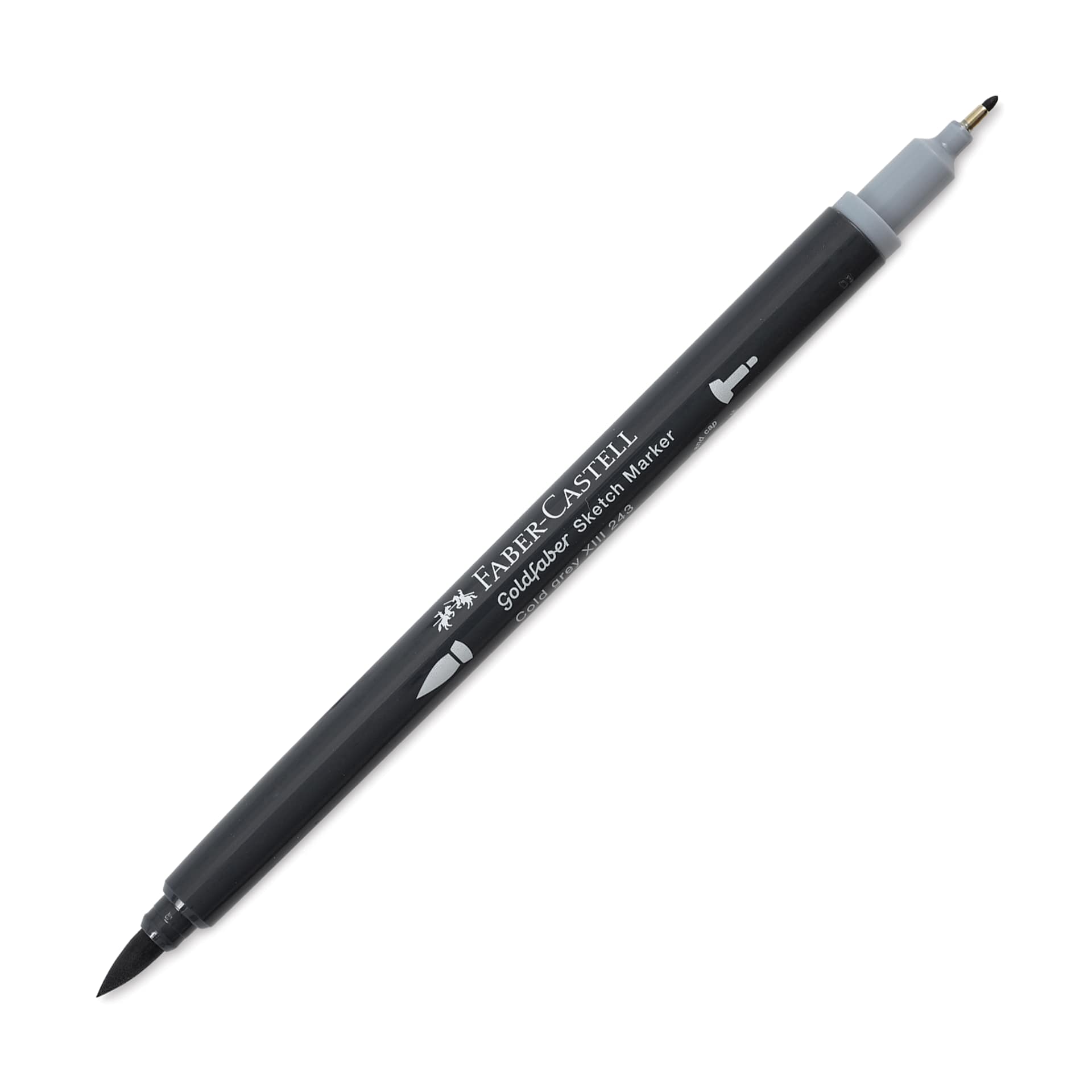 Faber-Castell Goldfaber Sketch Dual-Tip Marker - 243 Cold Grey XIII, caps off