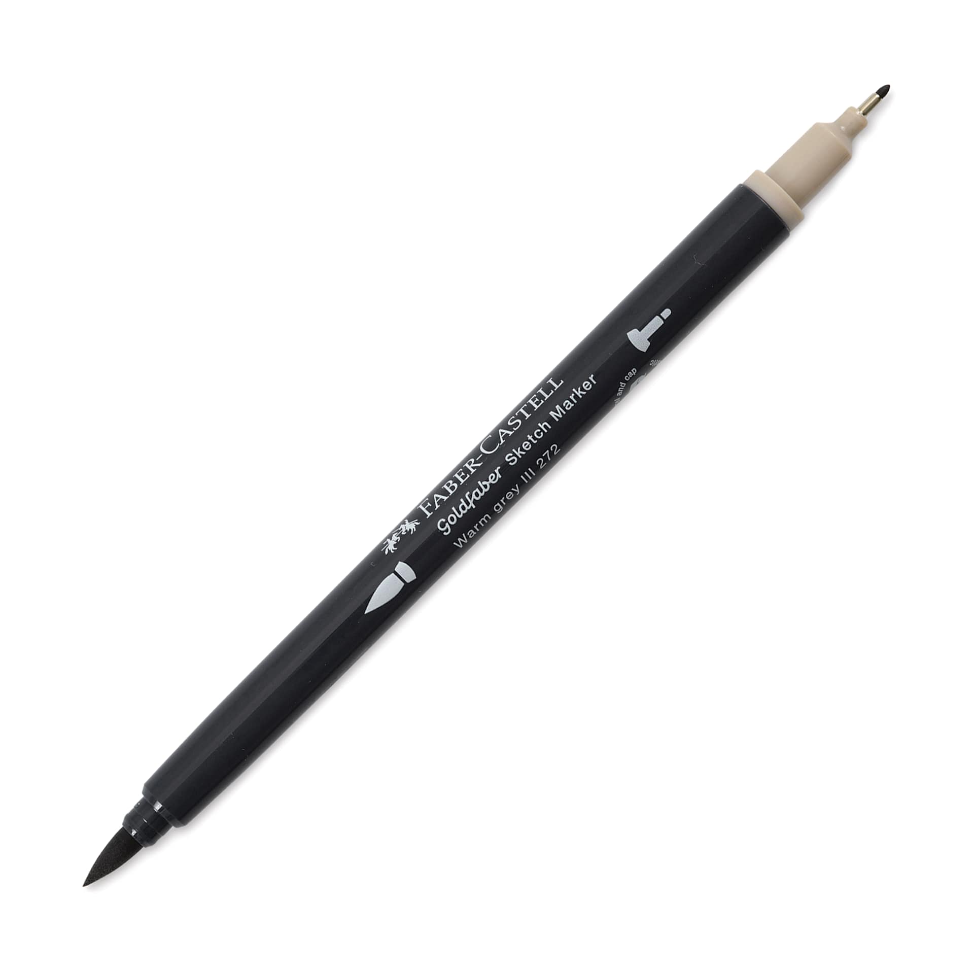 Faber-Castell Goldfaber Sketch Dual-Tip Marker - 272 Warm Grey III, caps off