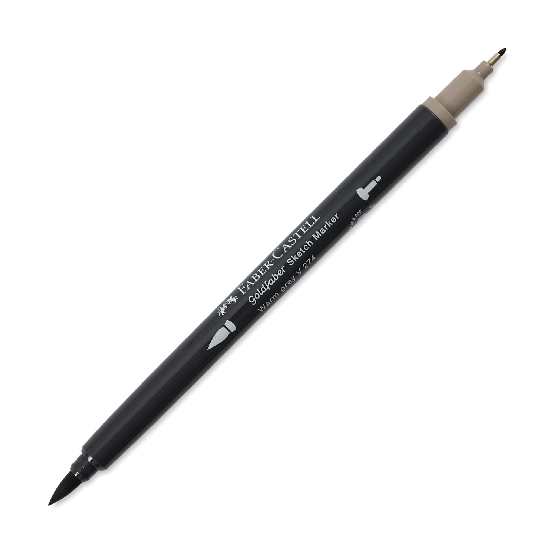 Faber-Castell Goldfaber Sketch Dual-Tip Marker - 274 Warm Grey V, caps off