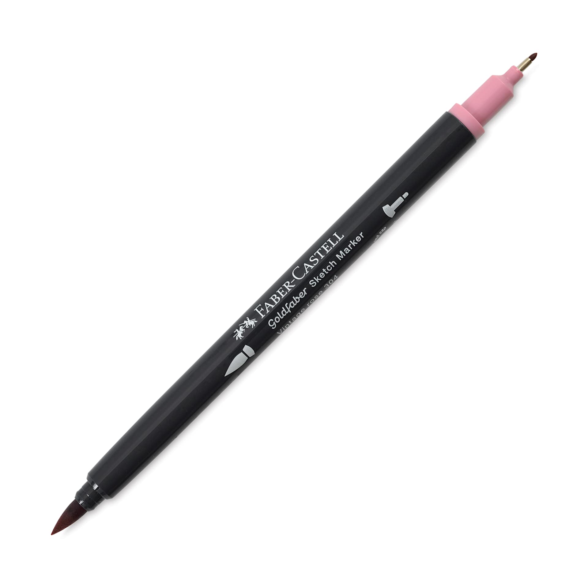 Faber-Castell Goldfaber Sketch Dual-Tip Marker - 304 Vintage Rose, caps off