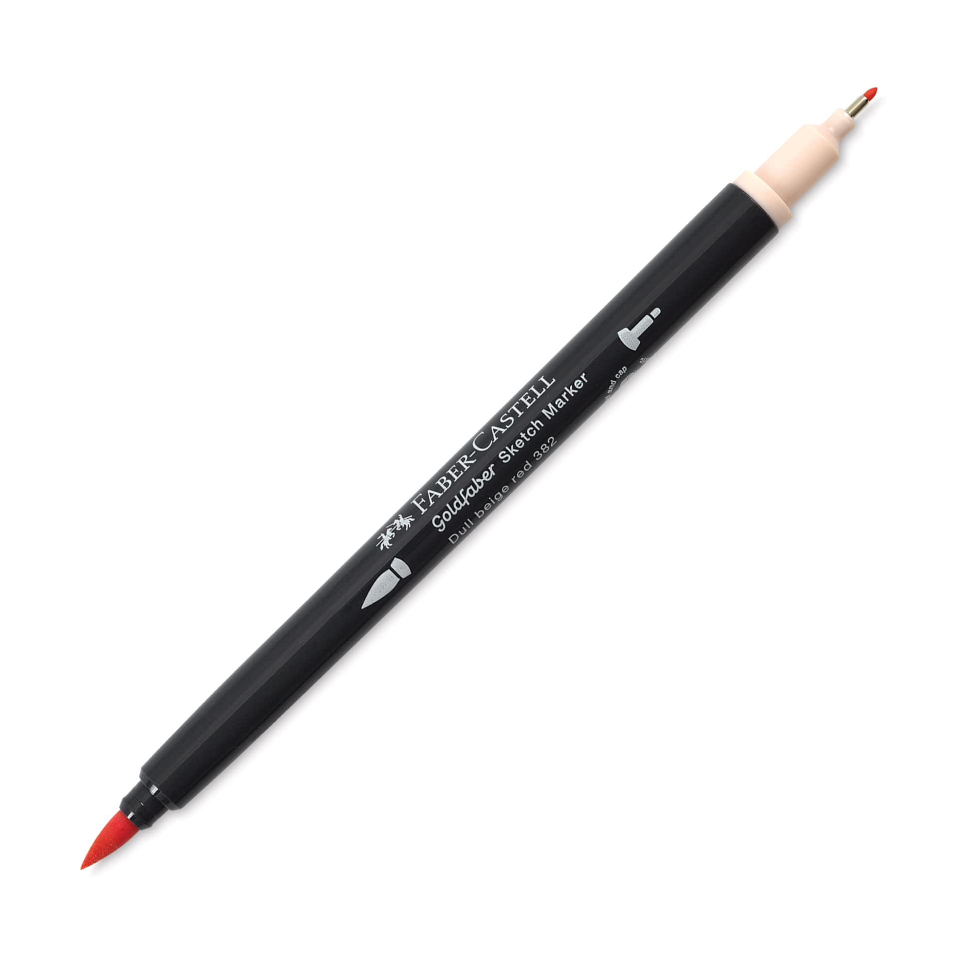 Faber-Castell Goldfaber Sketch Dual-Tip Marker - 382 Dull Beige Red, caps off
