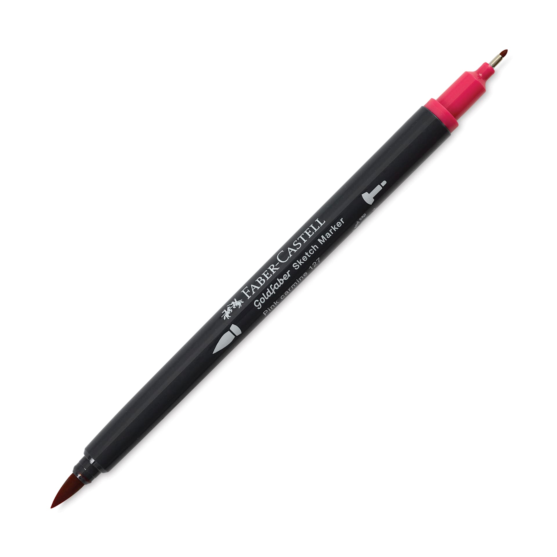 Faber-Castell Goldfaber Sketch Dual-Tip Marker - 127 Pink Carmine, caps off