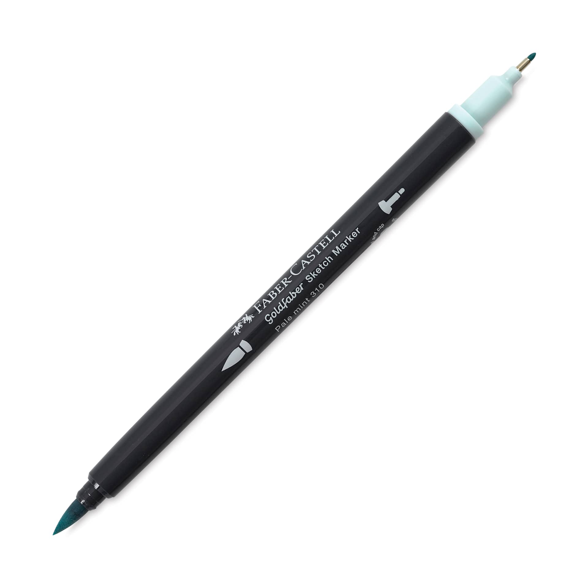 Faber-Castell Goldfaber Sketch Dual-Tip Marker - 310 Pale Mint, caps off