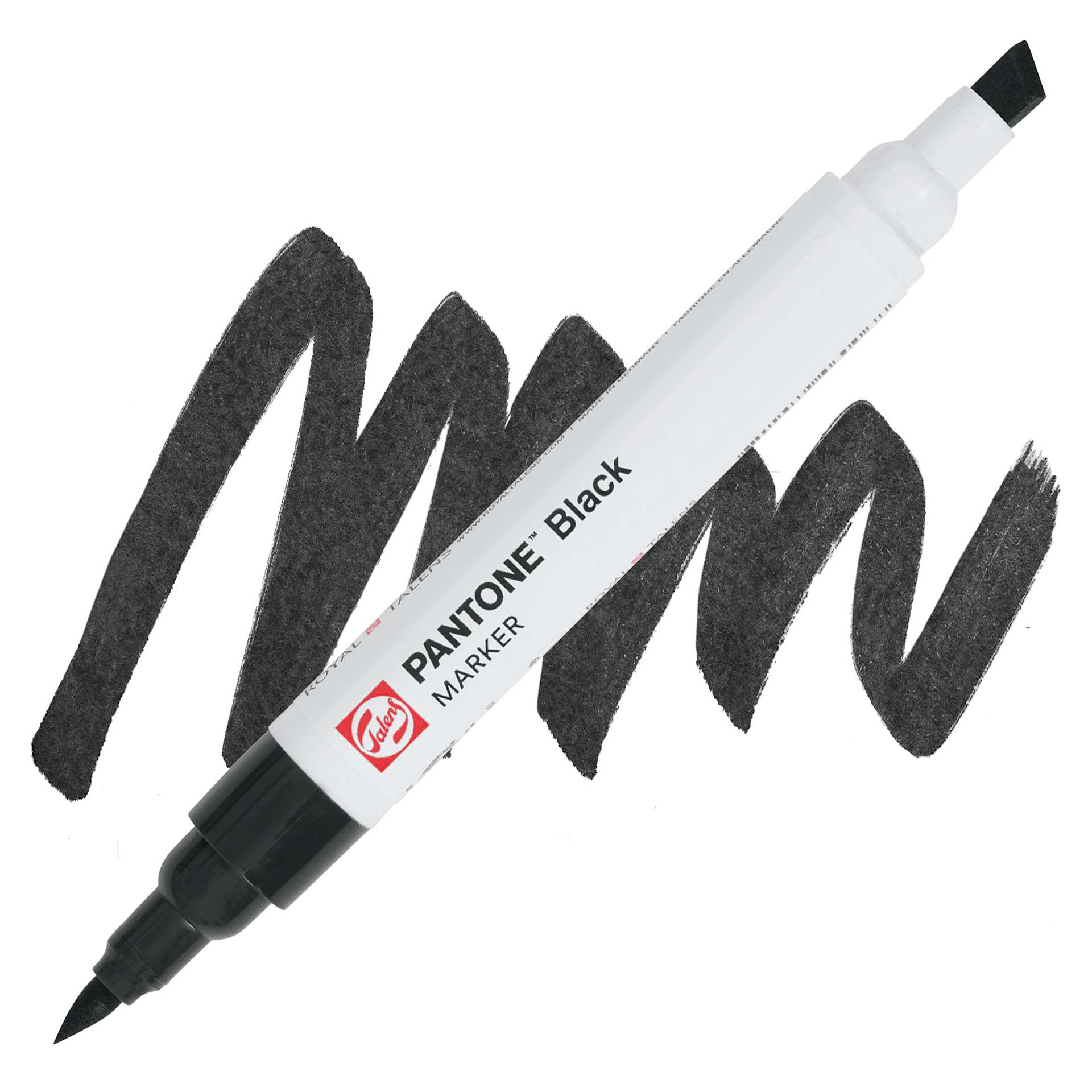 Pantone Dual Tip Marker - Black, swatch and marker