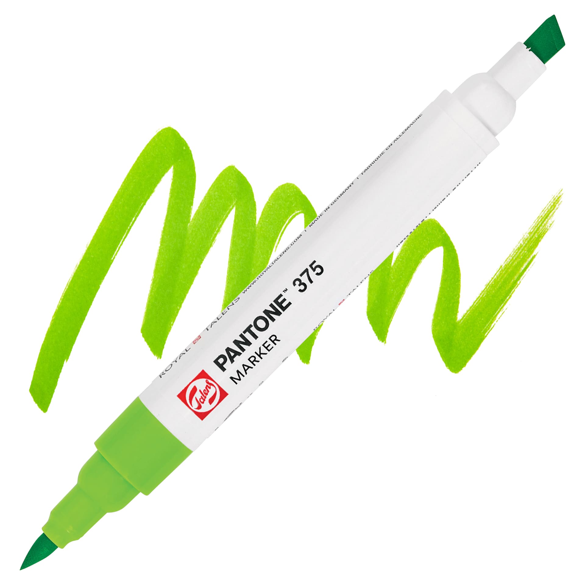 Pantone Dual Tip Marker - 375, swatch and marker
