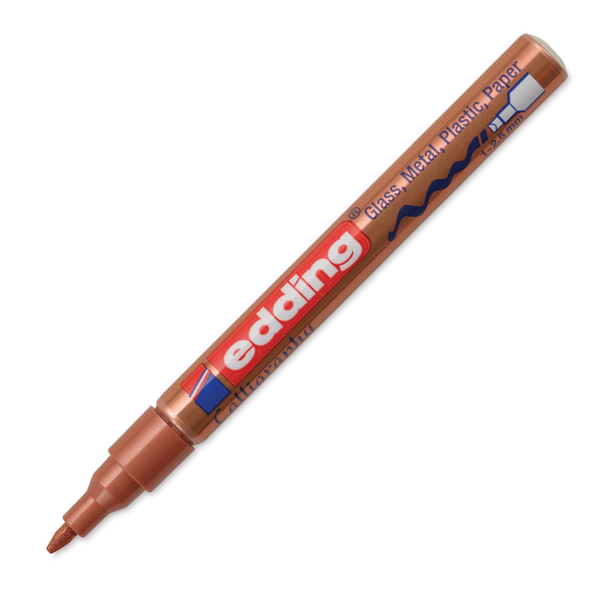 Edding Gloss Paint Marker - Copper, Calligraphy Nib, 1-5 mm, cap off