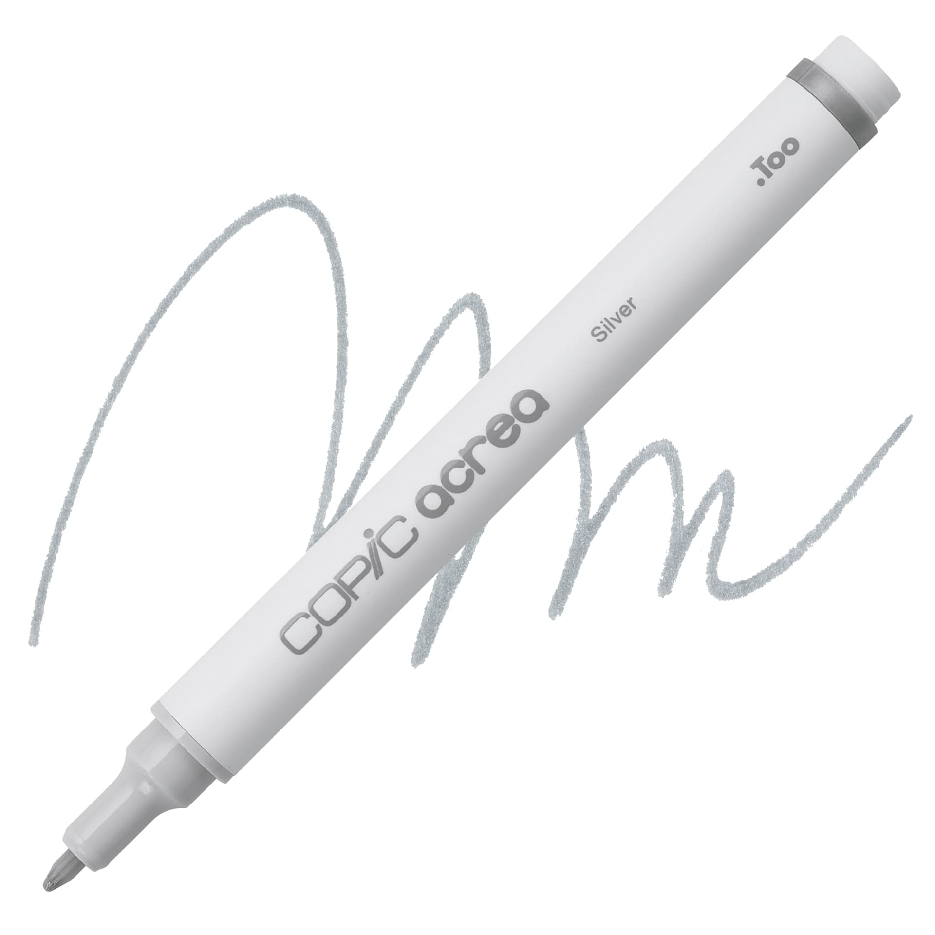 Copic Acrea Paint Marker - Silver 006, marker and swatch