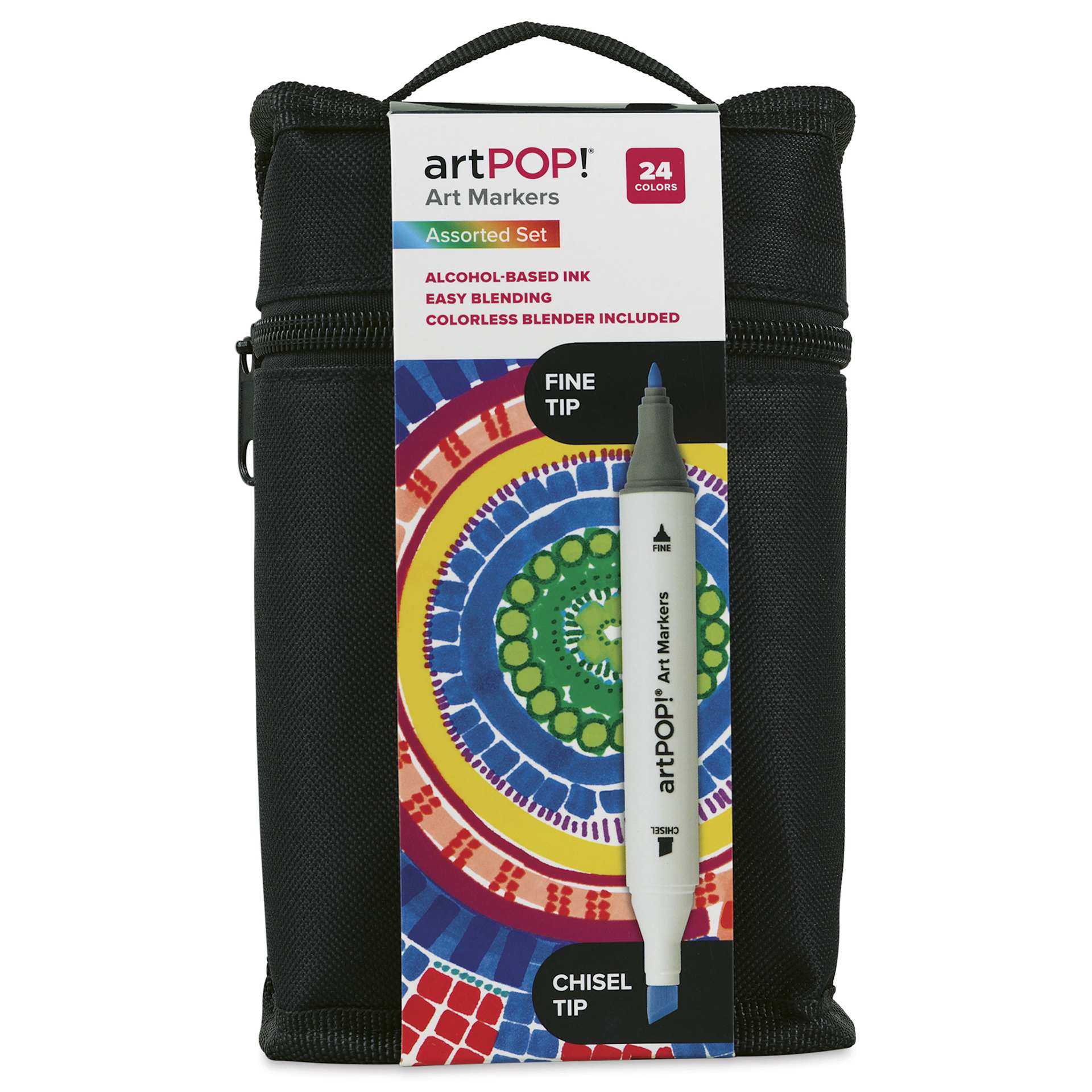 artPOP! Chisel and Fine Dual Tip Alcohol Art Marker Set - Set of 25, Assorted, front of packaging