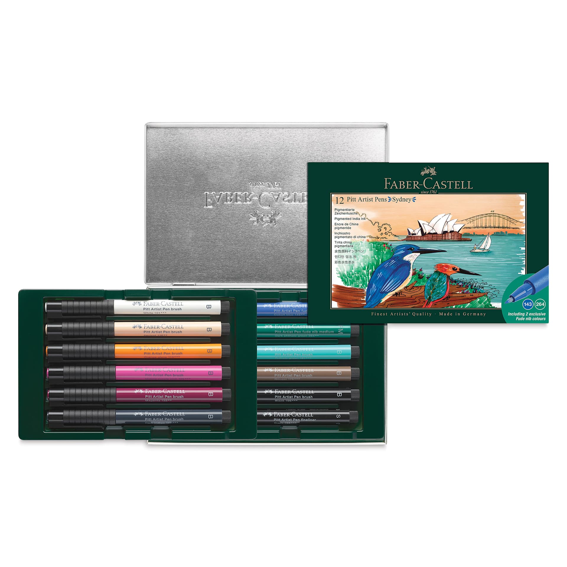 Faber-Castell Pitt Artist City Collection Brush Pens - Set of 12, Sydney, contents