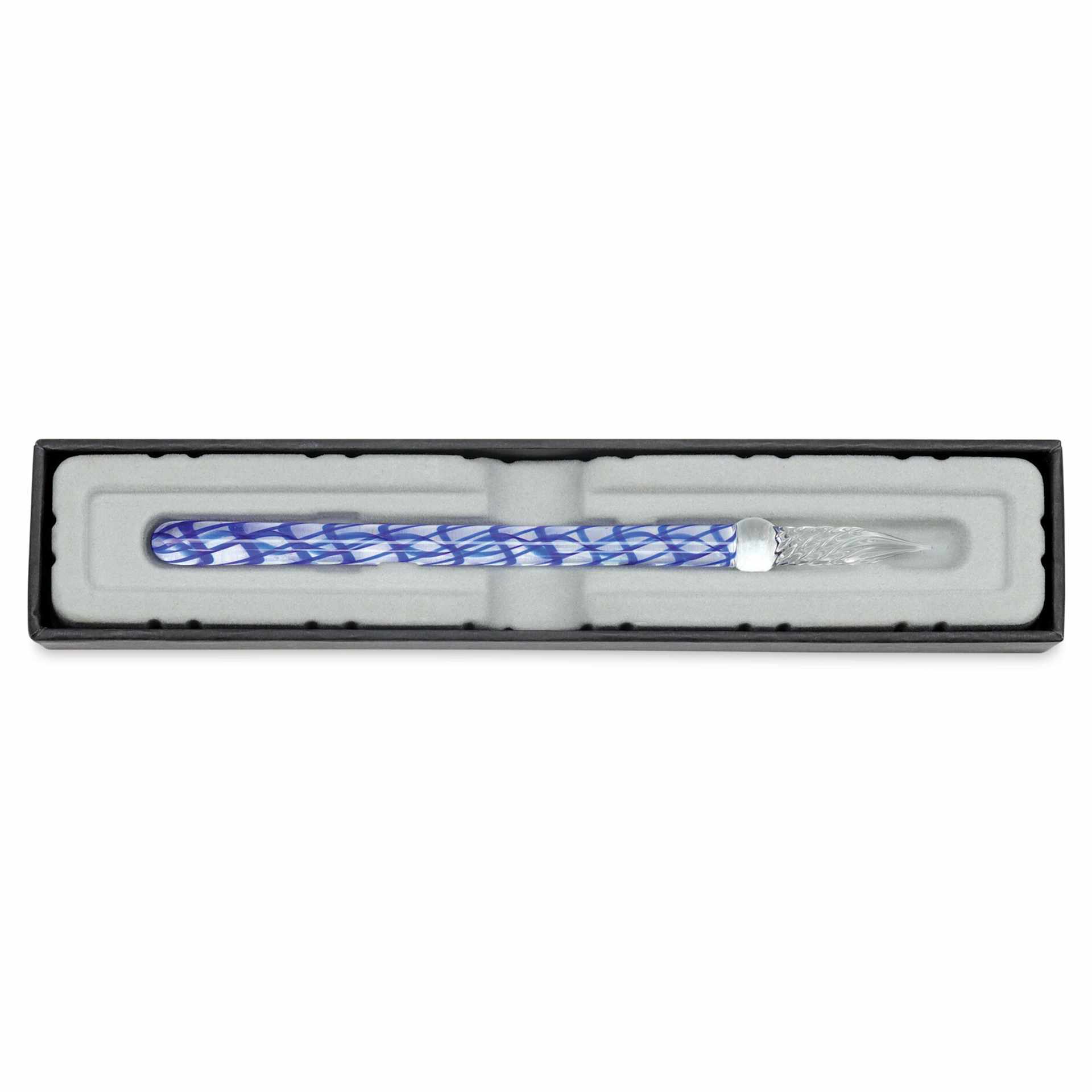 Herbin Straight Glass Dip Pen - Sapphire Blue, in packaging