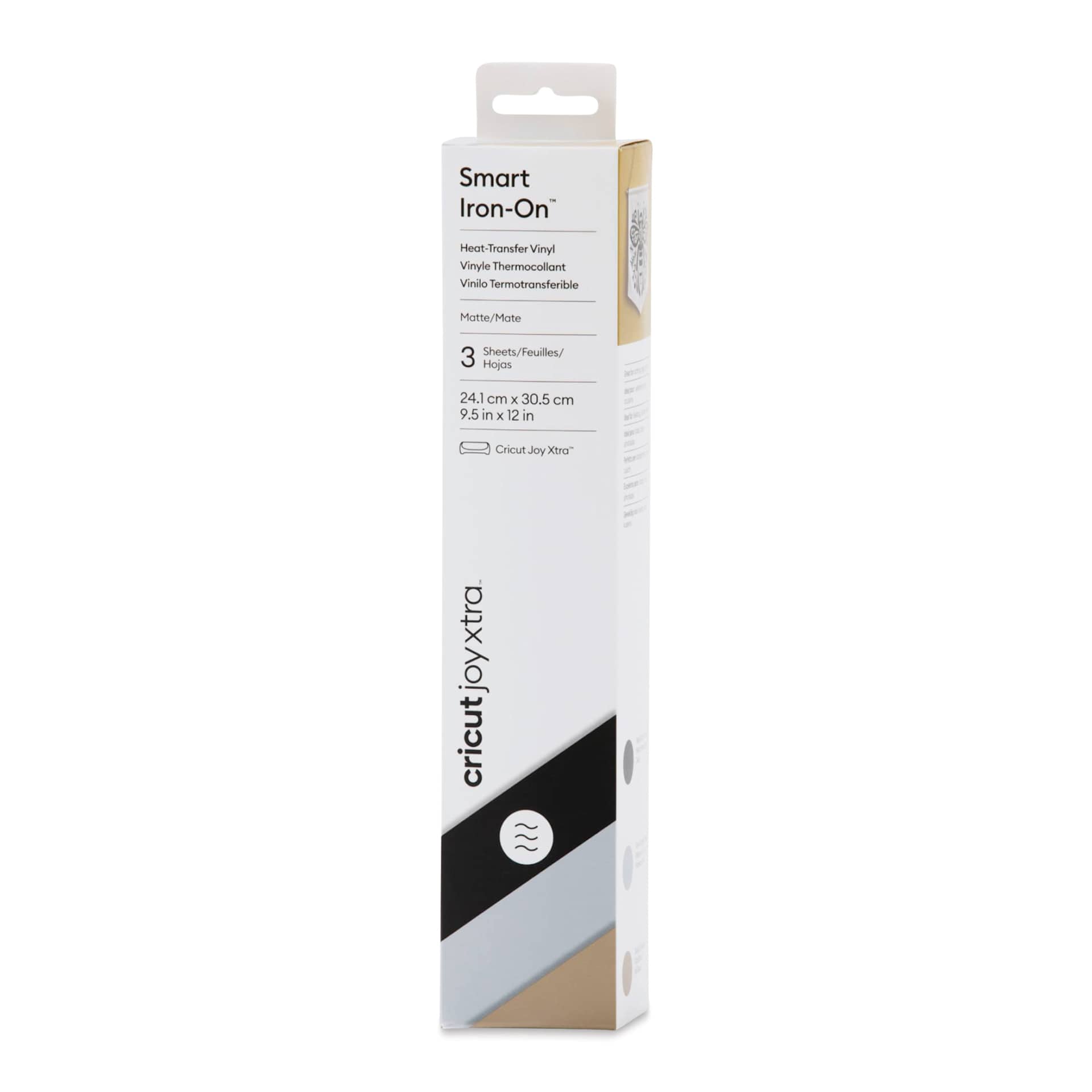 Cricut Joy Xtra Smart Iron-On Vinyl - Classics Sampler, 9-1/2" x 12", Set of 3 front of packaging